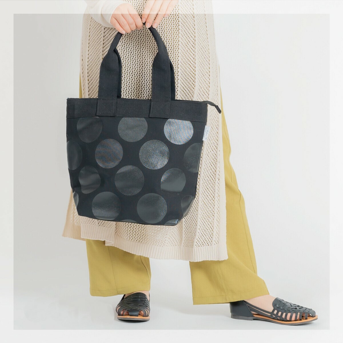 ｛Special Price｝日系圓點帆布拉鍊托特包 (三色入) 【日本直送】