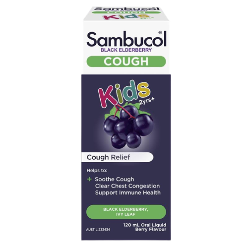 Sambucol 兒童黑接骨木精華潤喉止咳糖漿 120ml (2歲以上)