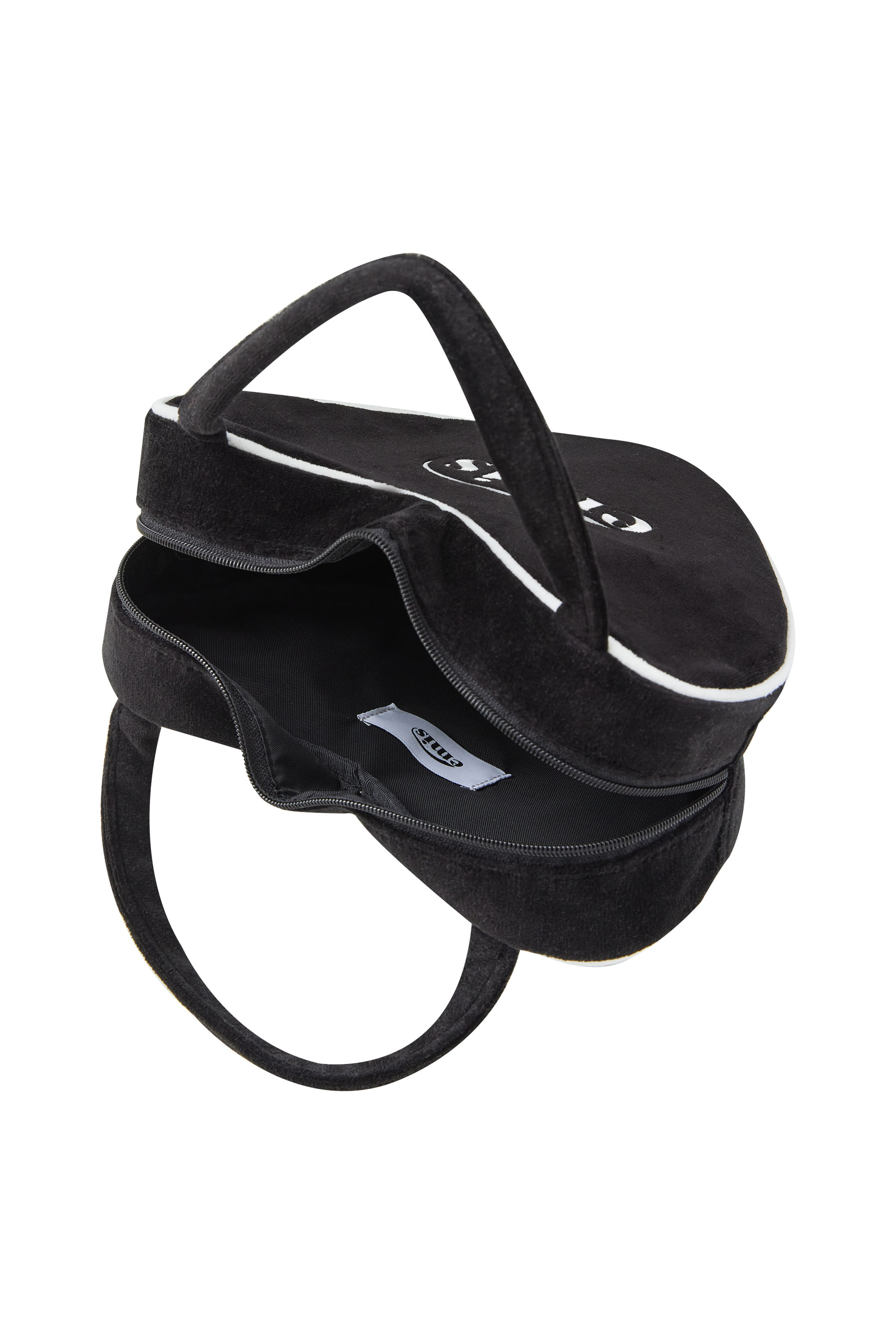 EMIS - VELOUR HEART TOTE BAG-BLACK