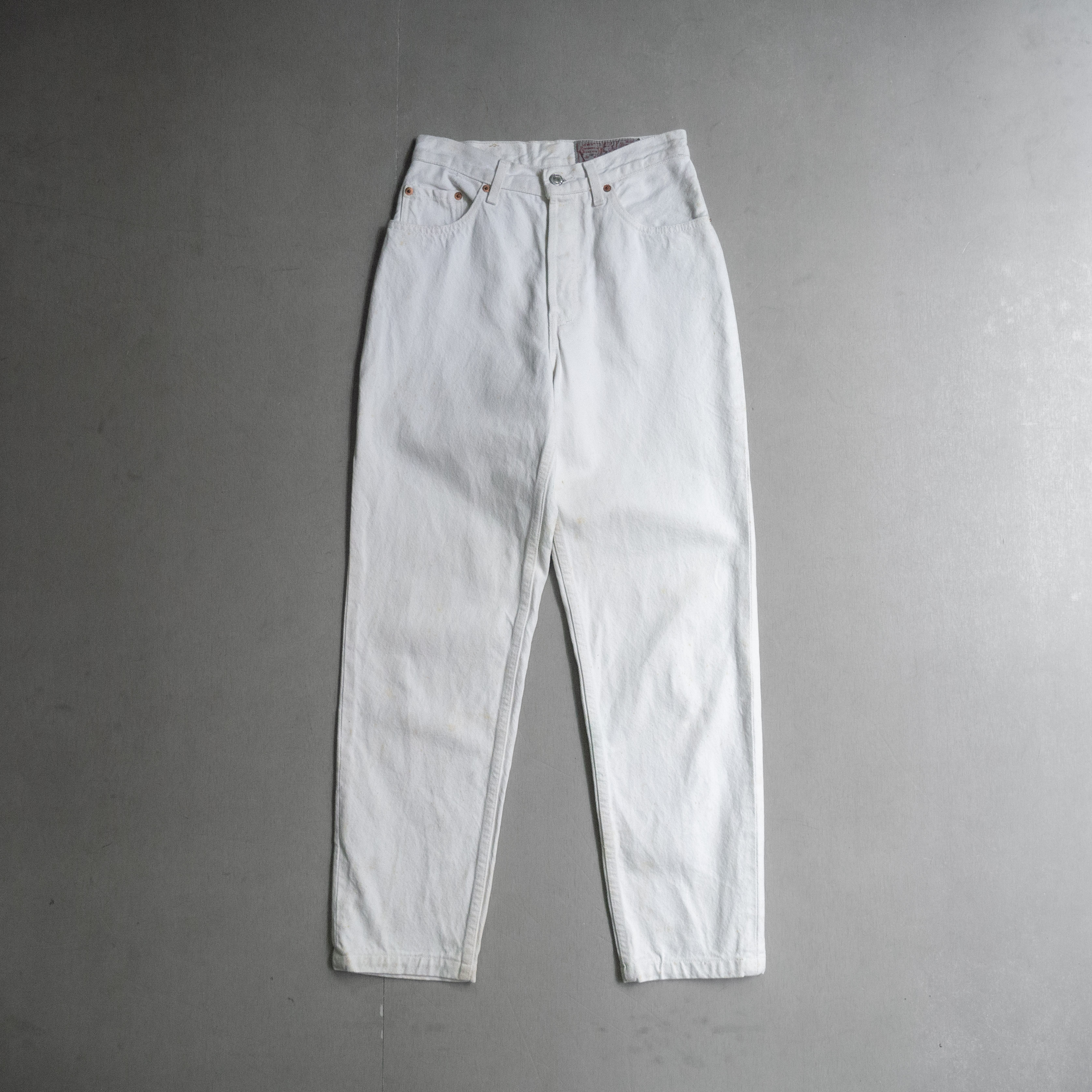 90S VINTAGE LEVIS 901 DENIM 美國製 女裝 白色 錐形 排扣 牛仔 丹寧 長褲