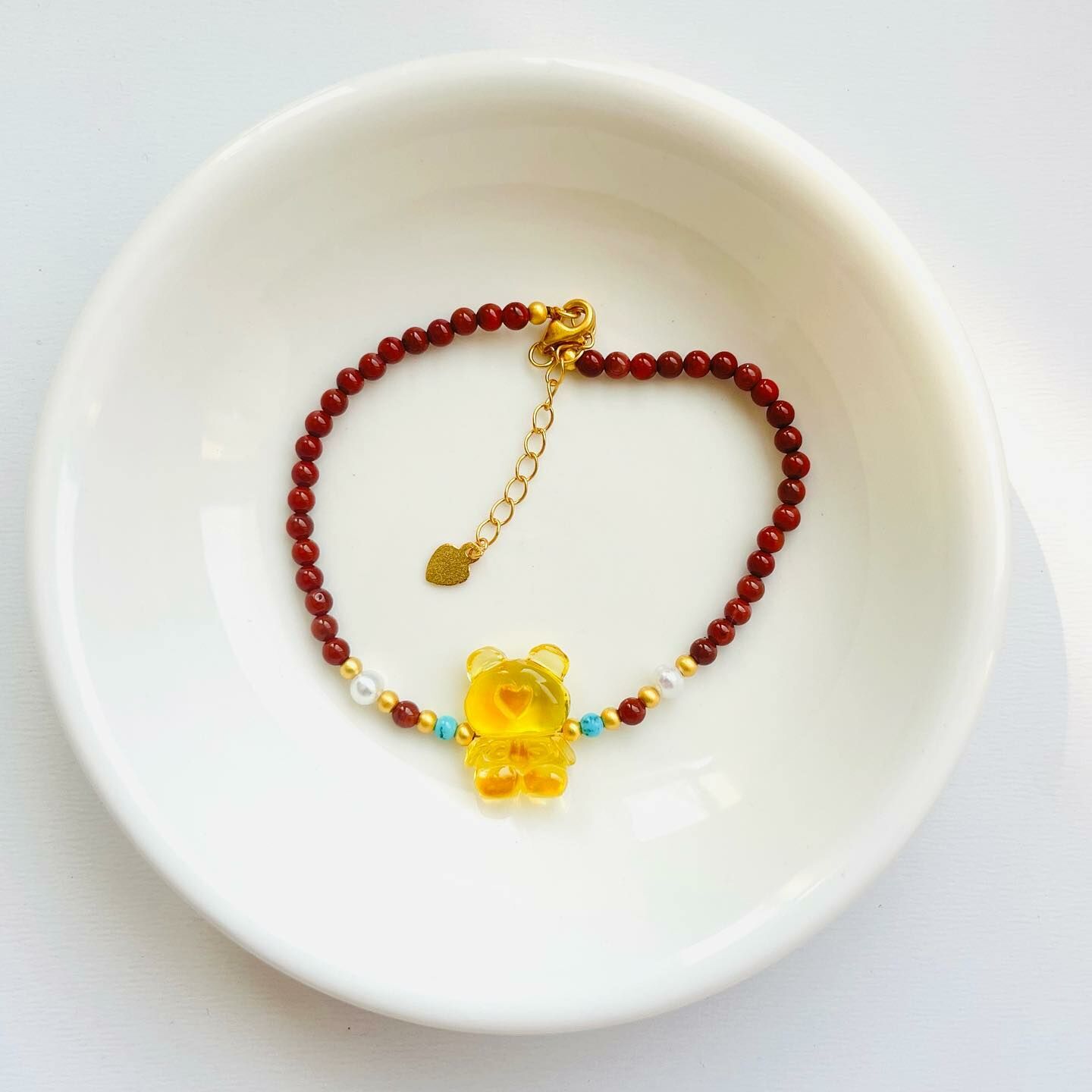 [原石] 南紅瑪瑙+琥珀 925銀 水晶手鏈
