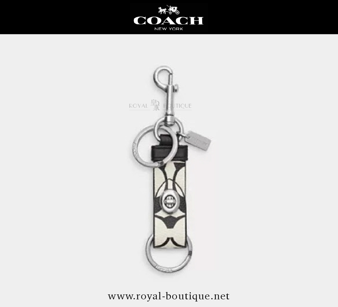 COACH 真皮扣環鑰匙圈