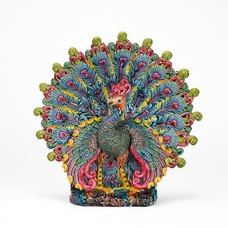 鹿港窯禮品館│交趾(跤趾)陶 金孔雀