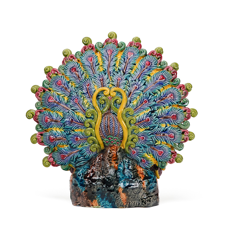 鹿港窯禮品館│交趾(跤趾)陶 金孔雀