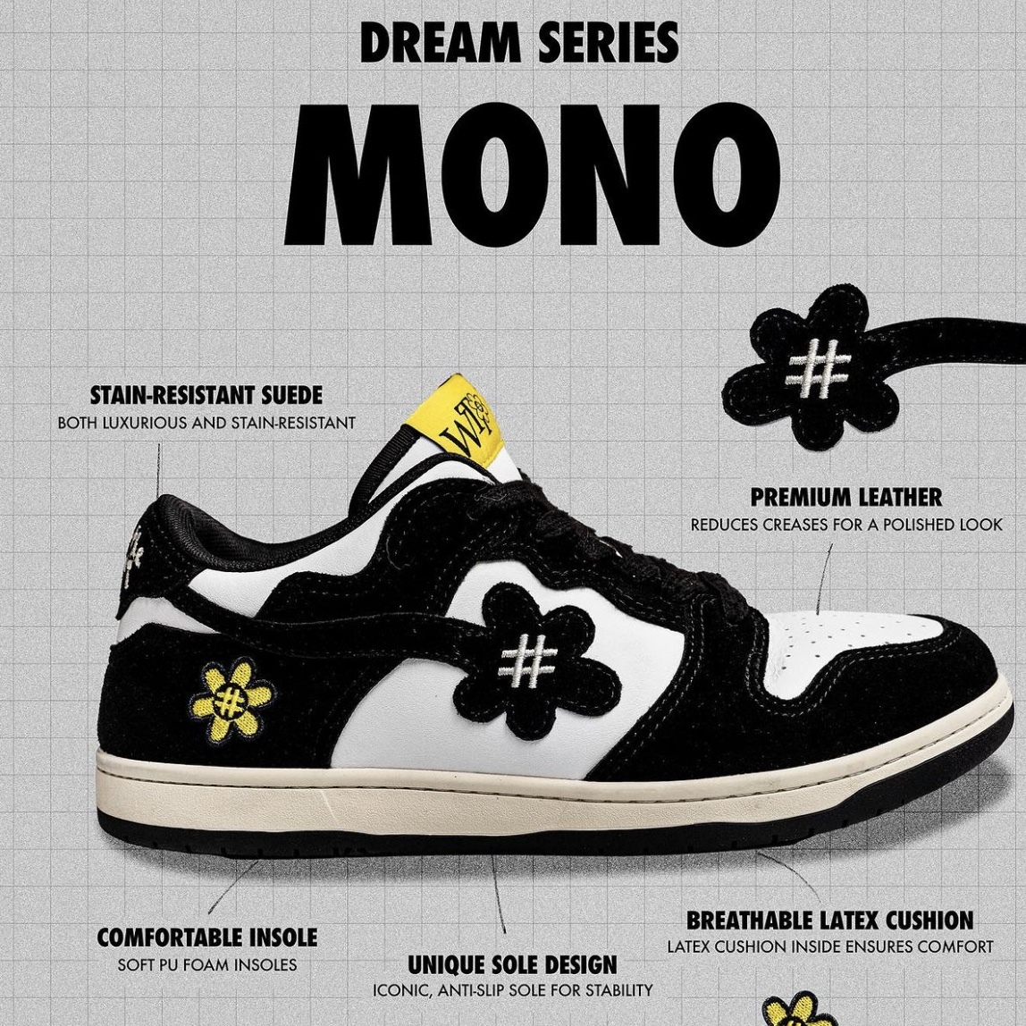 WATER THE PLANT MONO 日本限定 奶油底 麂皮 刺繡 復古 熊貓