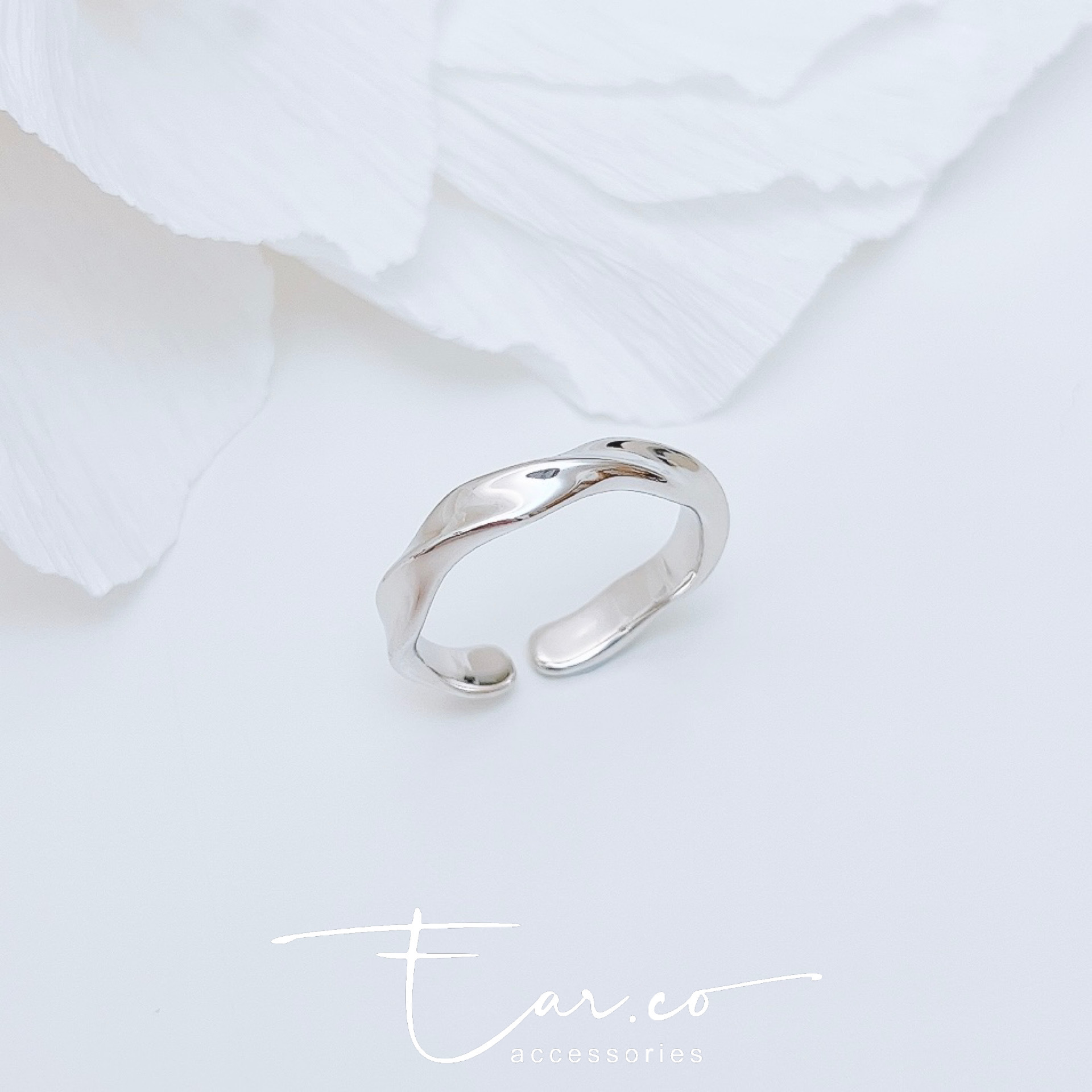 不規則波浪純銀戒指 #A954