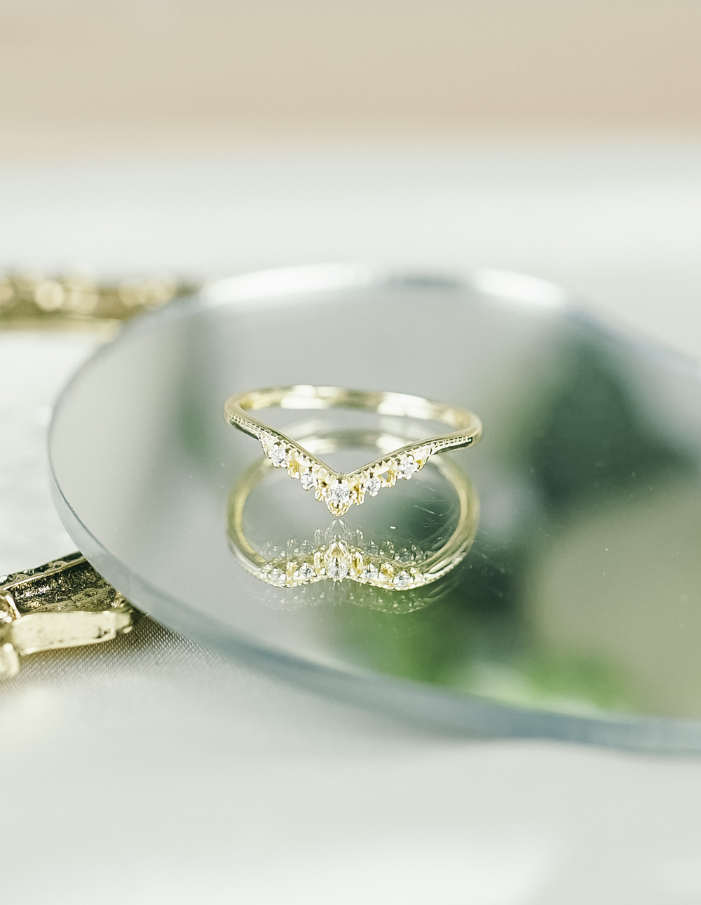 925 純銀V形鏤空可調式戒指