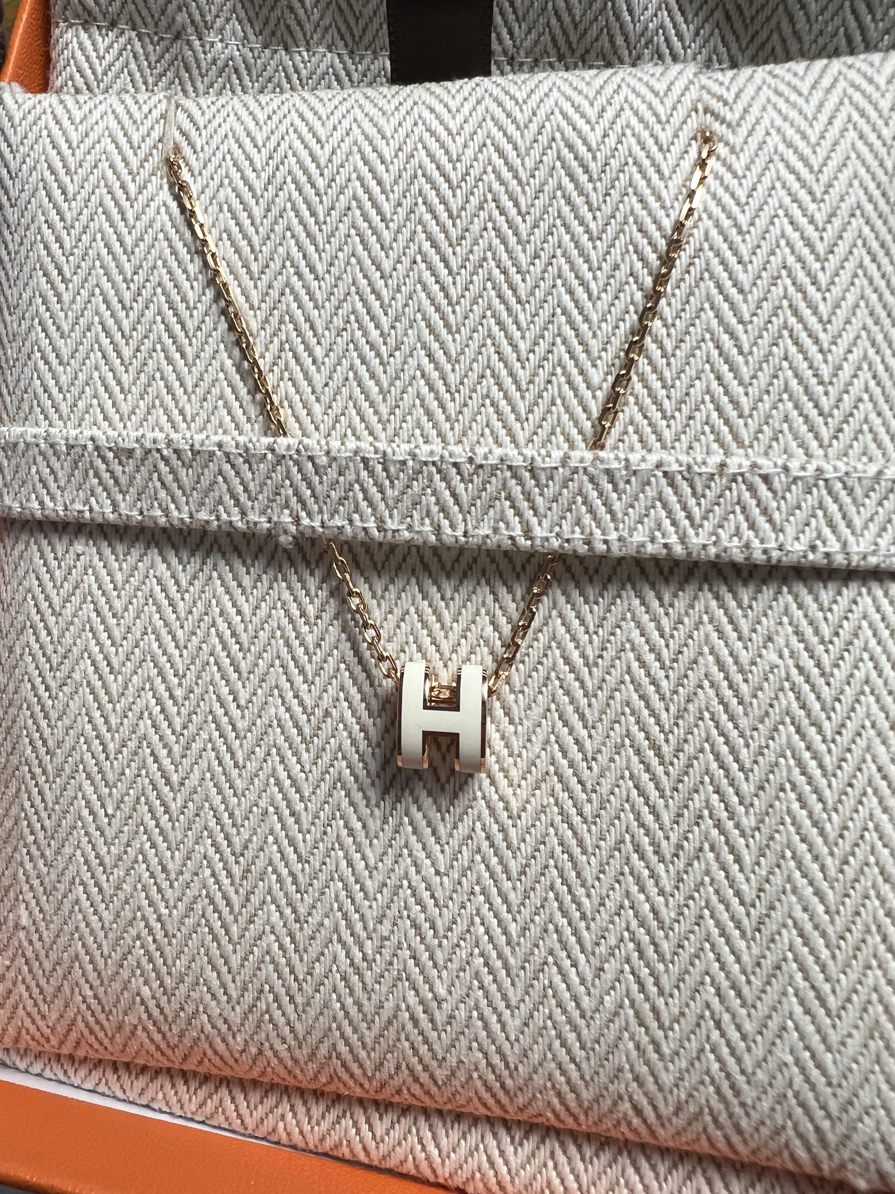 Hermes mini pop h white x gold