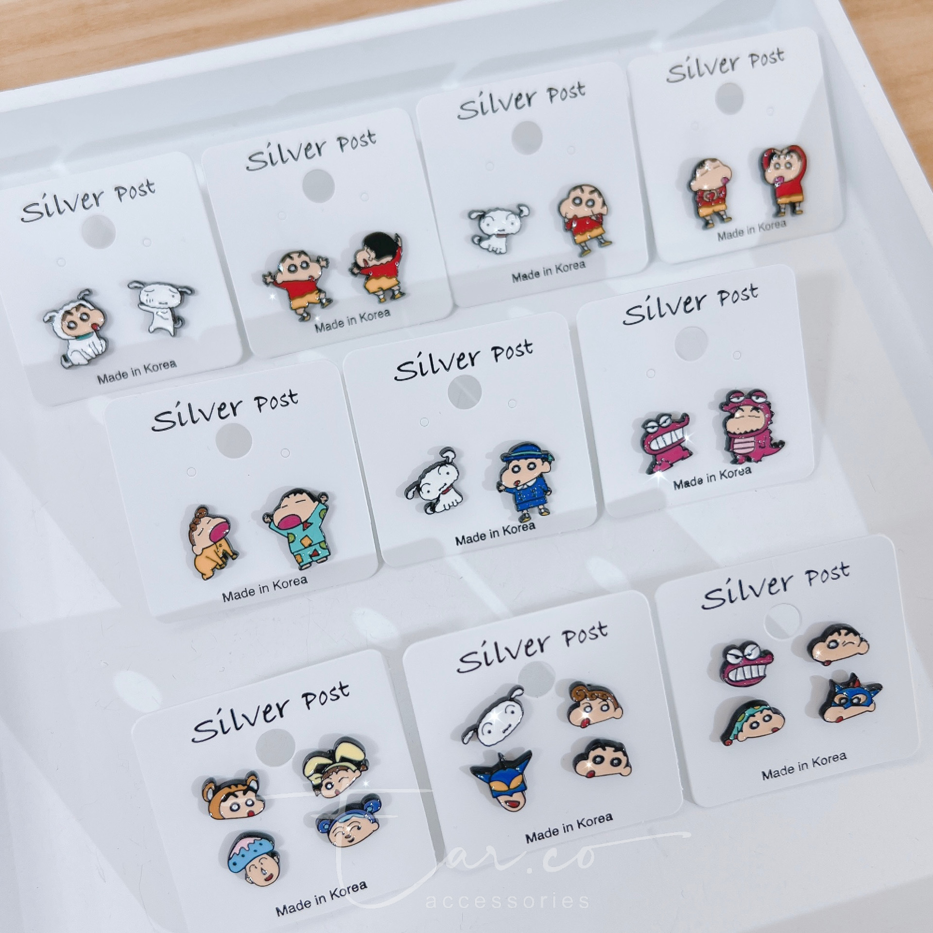 [蠟筆小新] 韓國正版烤漆卡通耳環