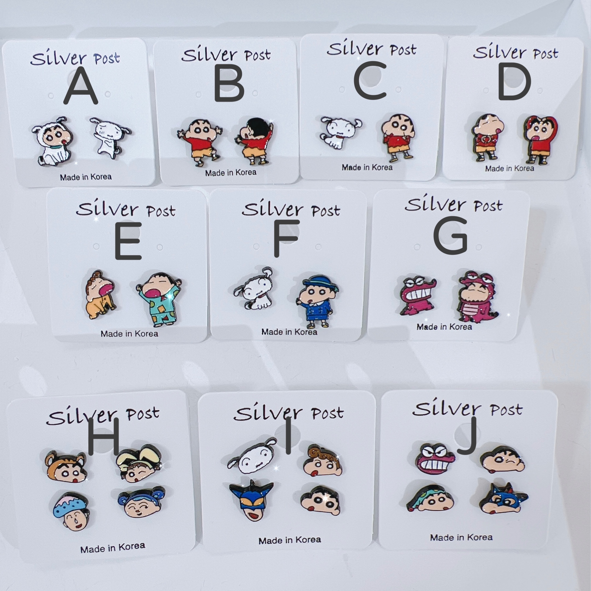 [蠟筆小新] 韓國正版烤漆卡通耳環