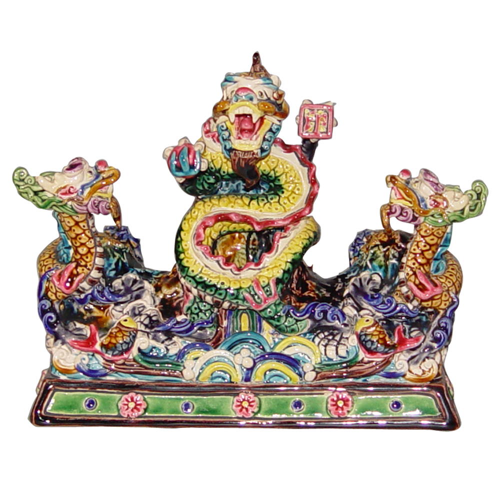 交趾陶｜祥龍筆山 擺飾