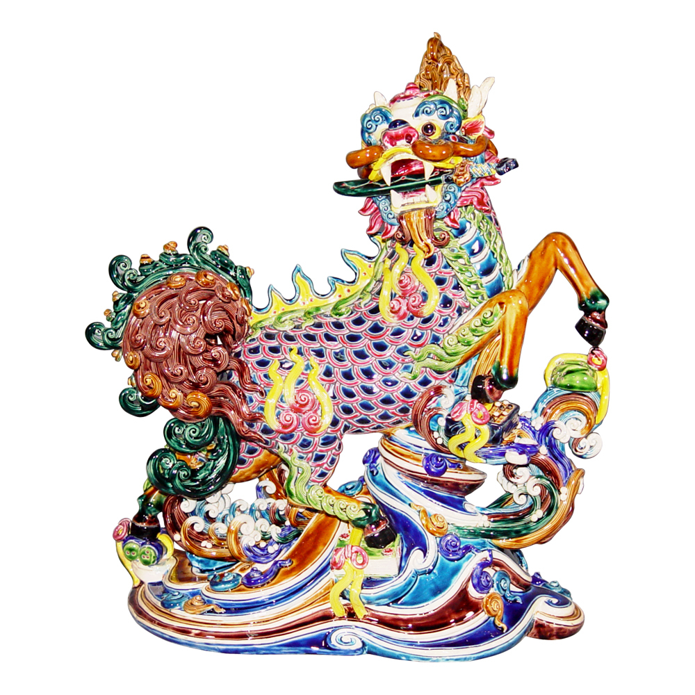 交趾陶｜四寶麒麟對L