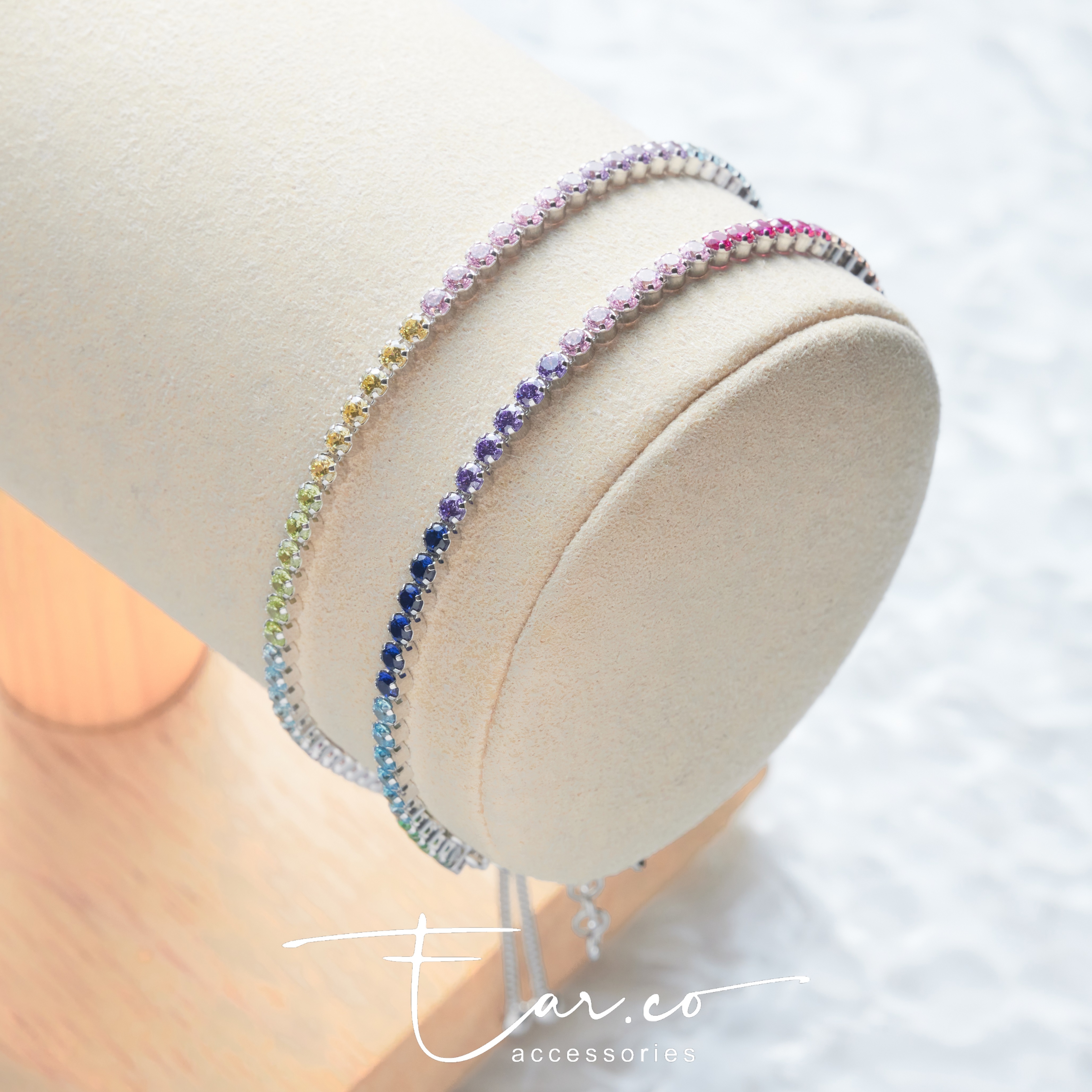 漸變彩虹拉繩/牛角扣手鏈 [ITALY SILVER🇮🇹]