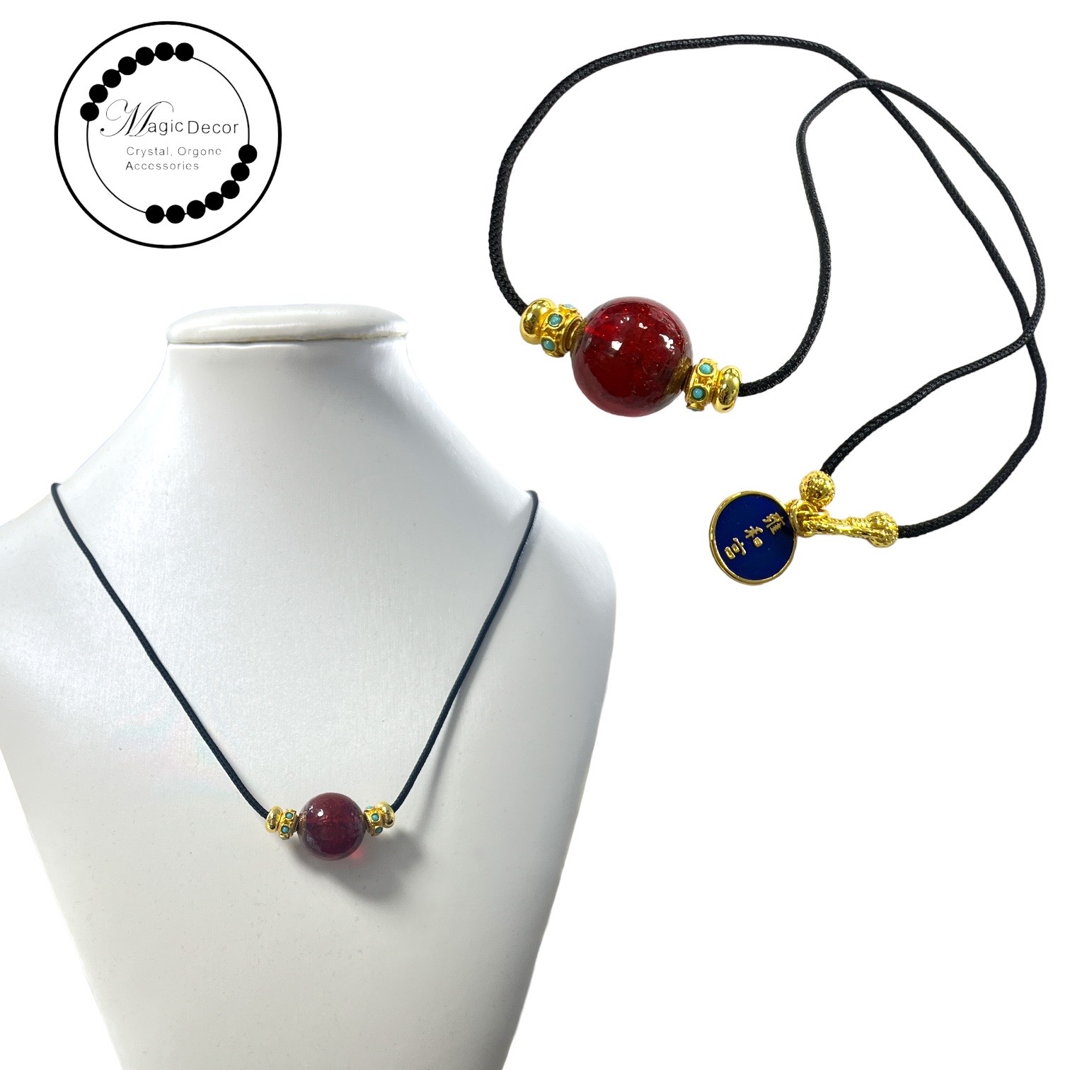 251110 - D48 雍宮香灰琉璃星空頸鏈 （紅色 人緣貴人）送布袋