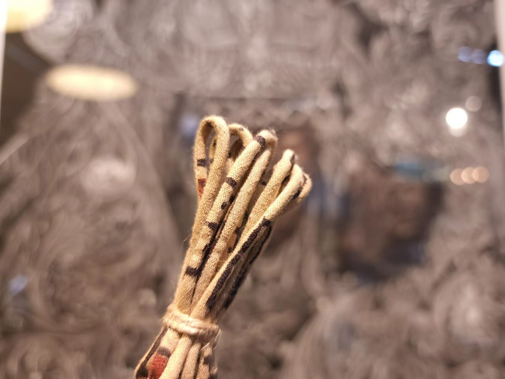 YVES 古布繩-田菱格黃泥染