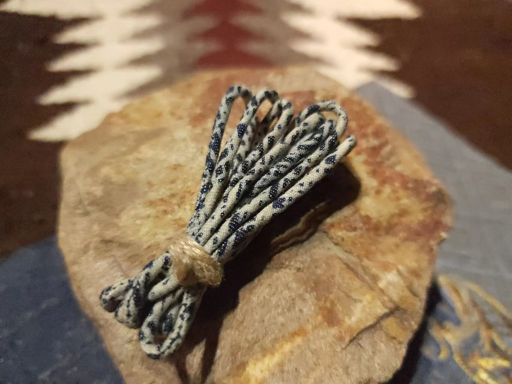 YVES 古布繩-藍白十字紋