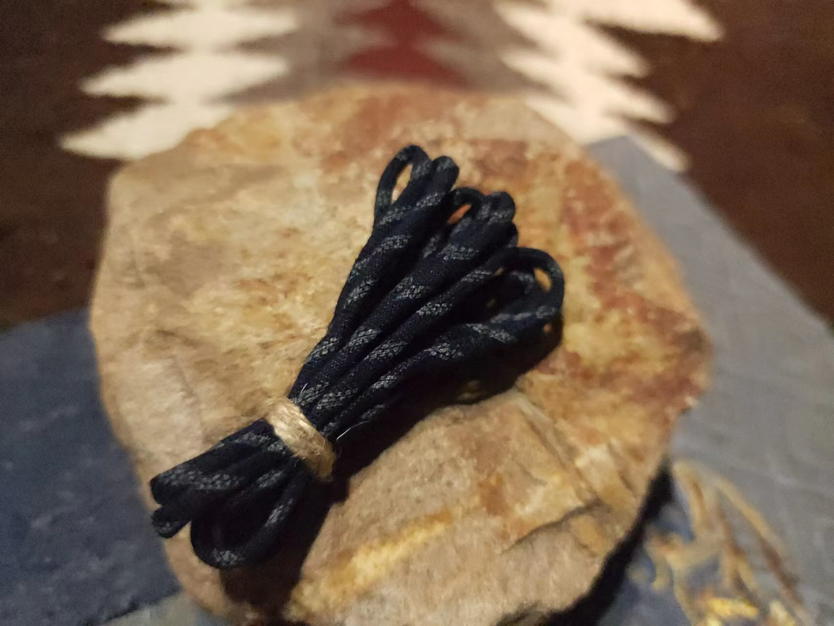 YVES 古布繩-藍白壓印條紋