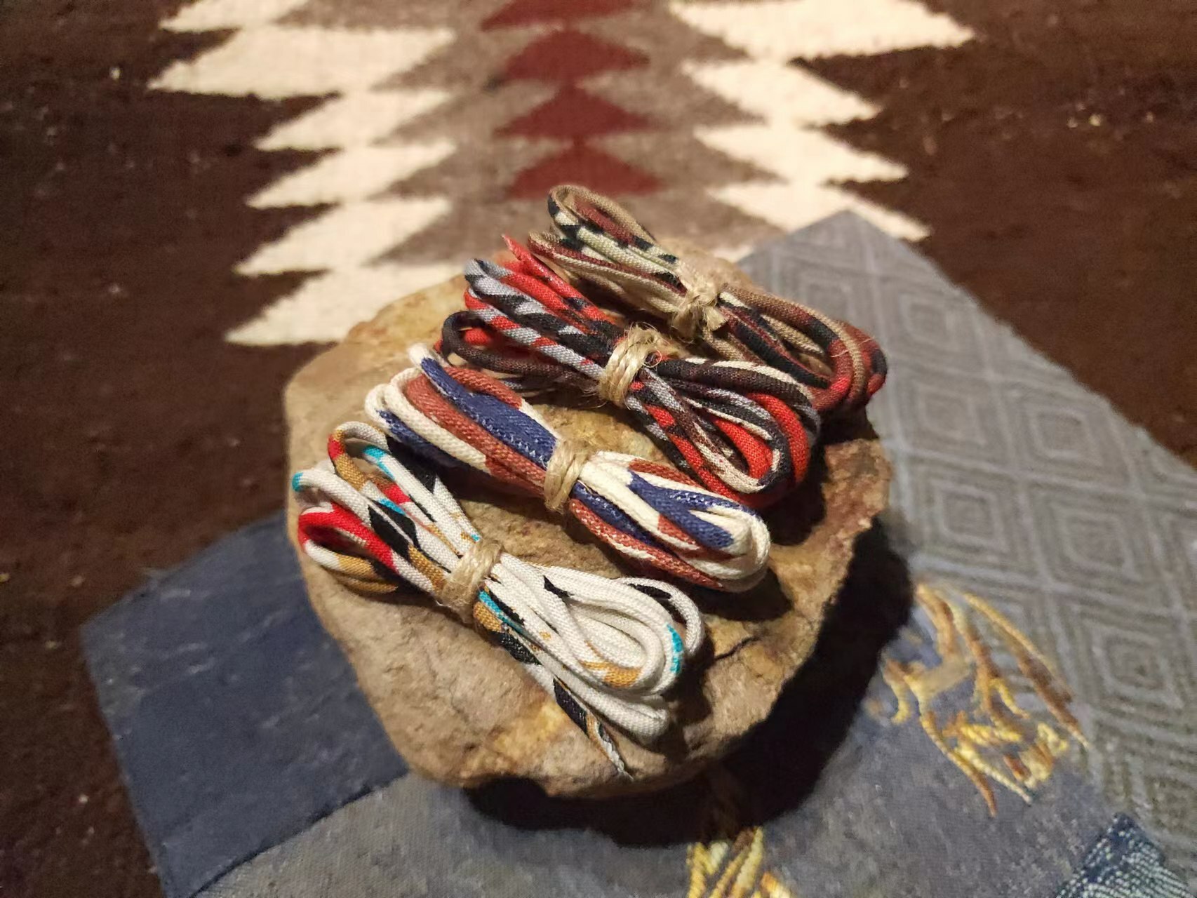 YVES 古布繩-Navajo圖騰(紅藍瓦布)