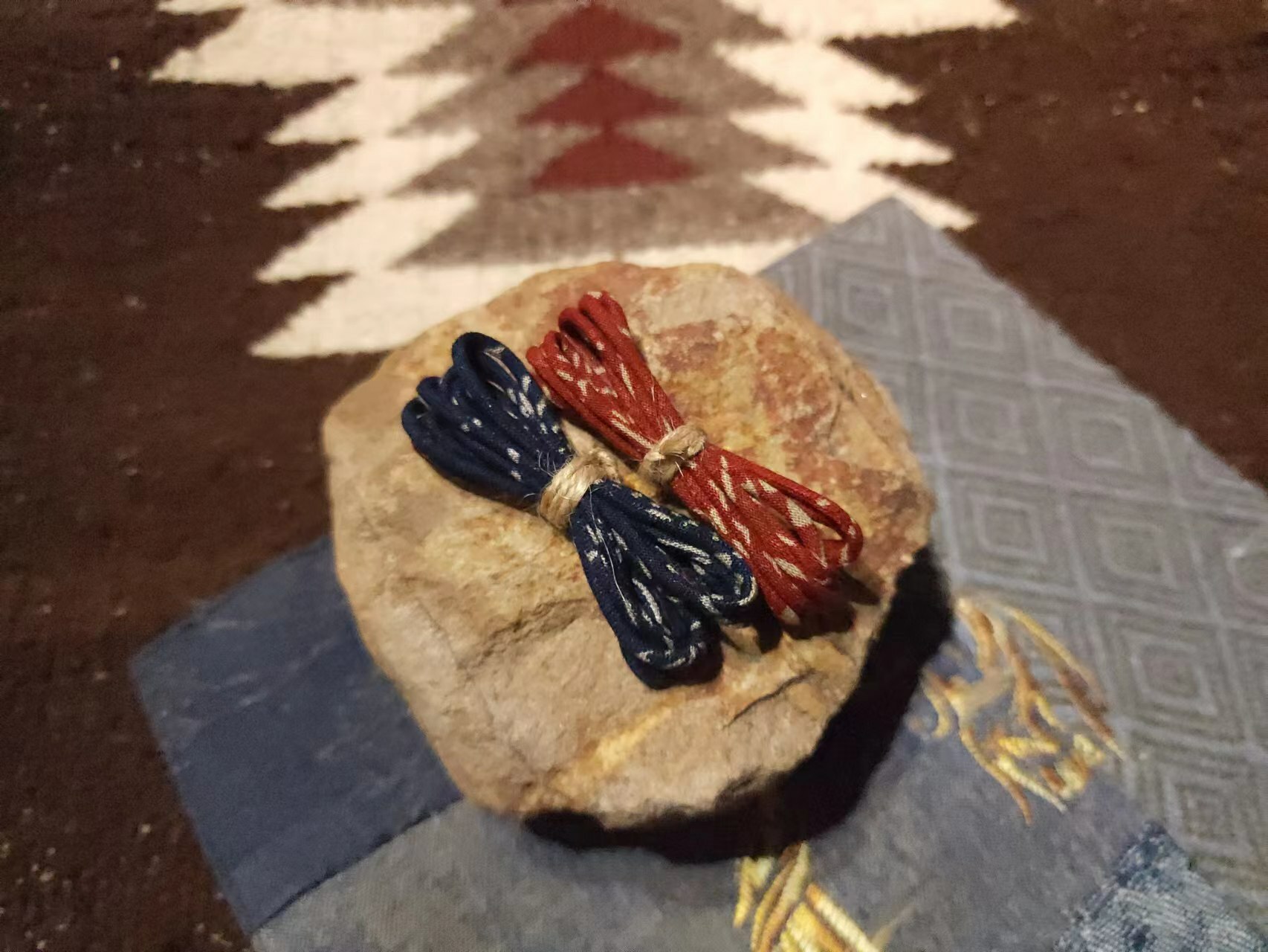 YVES 古布繩-花爍木結(紅)