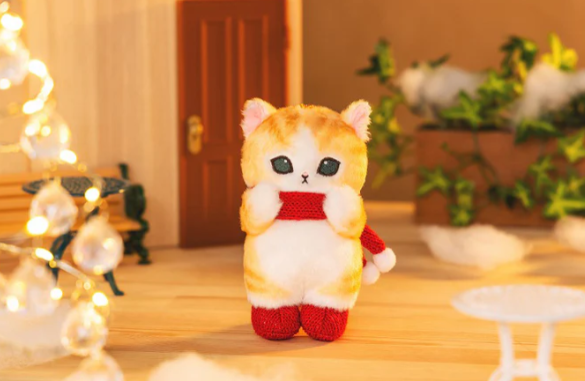 [現貨] Mofusand 冬天紅頸巾貓吊飾公仔