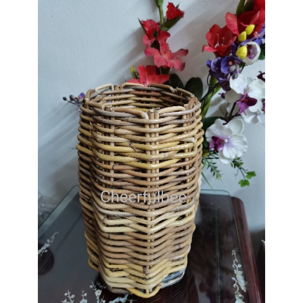 Durable Rattan Decorative Vase Basket