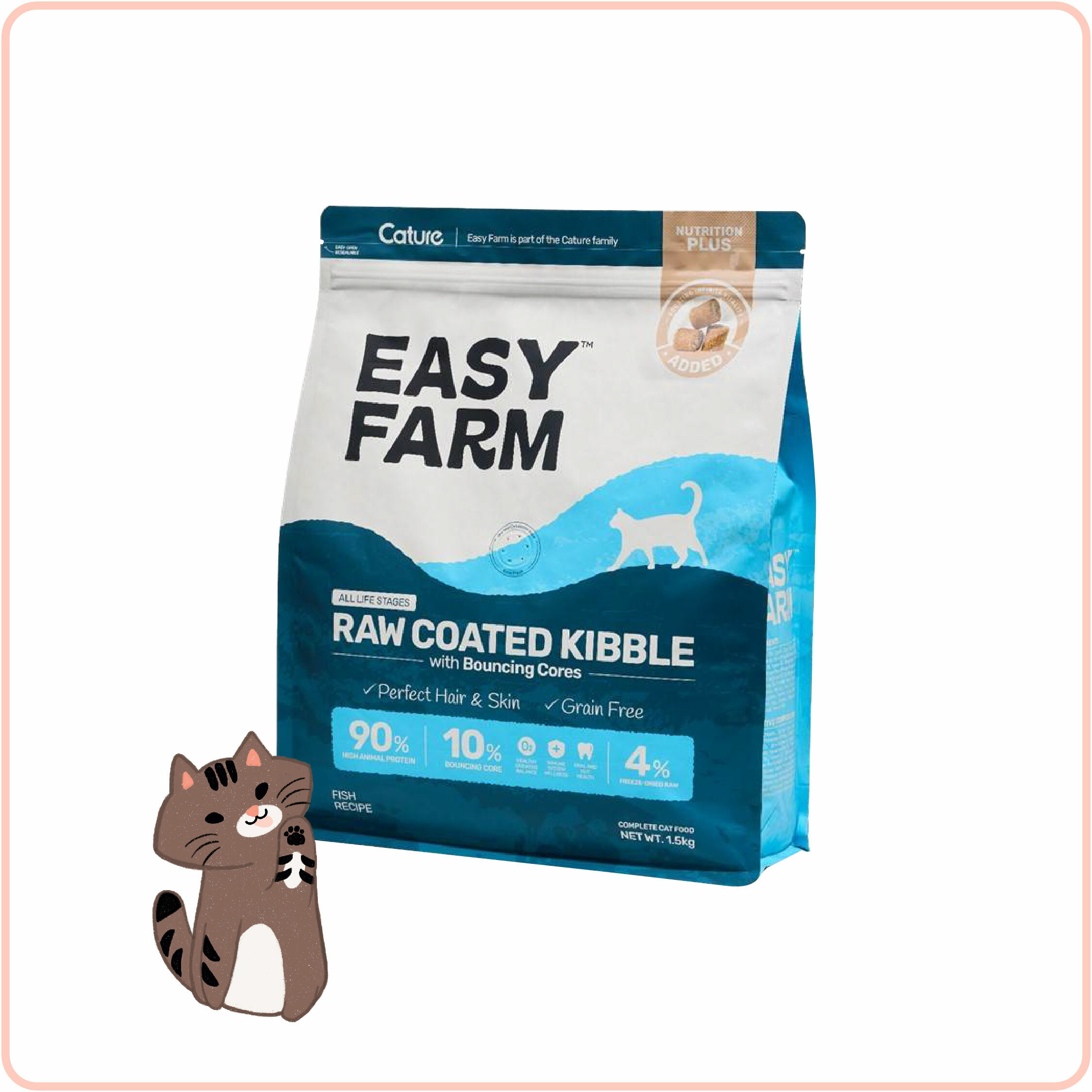 CATURE Easy Farm Raw Coated Cat Food Fish