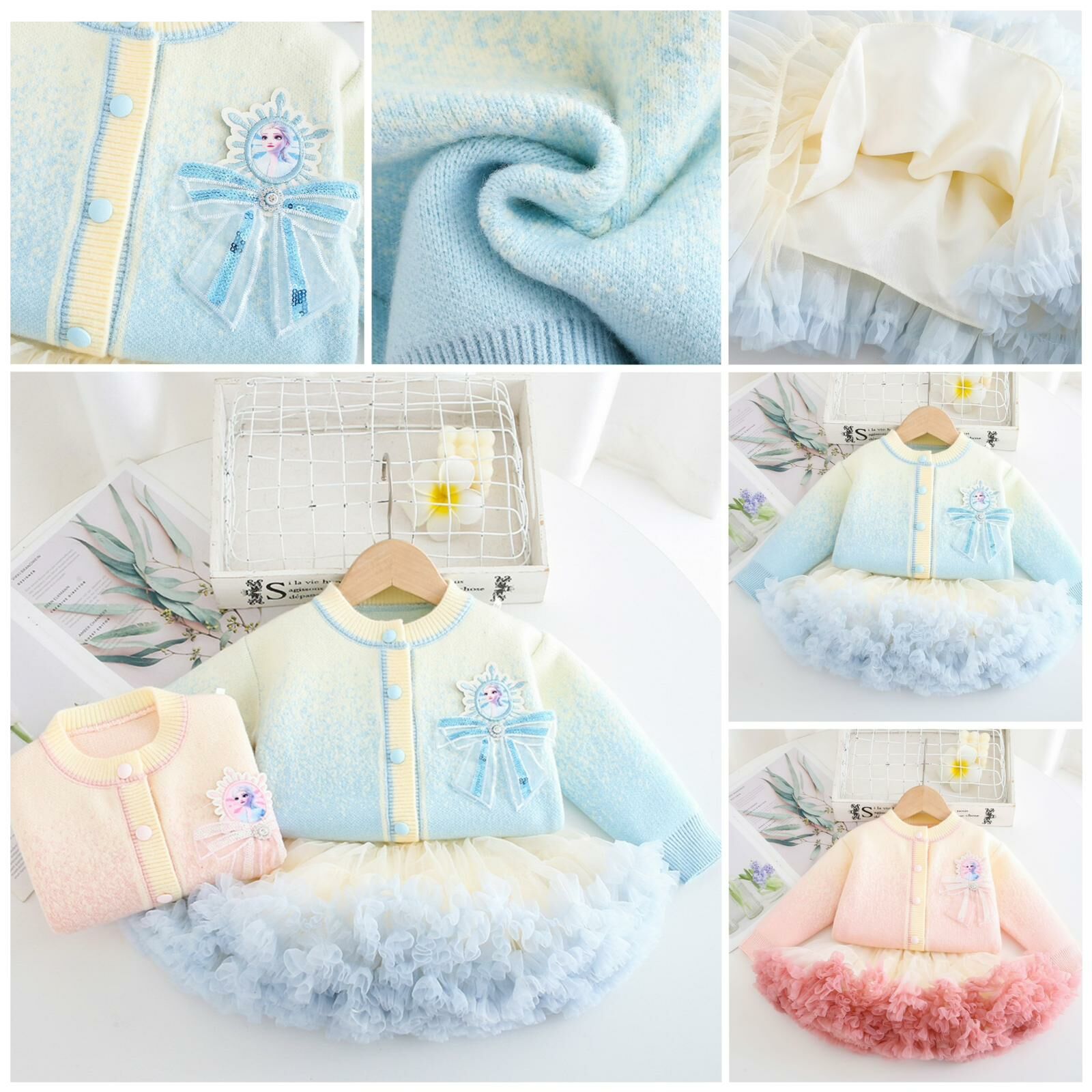 Frozen公主針織外套+tutu紗群套裝-2400033