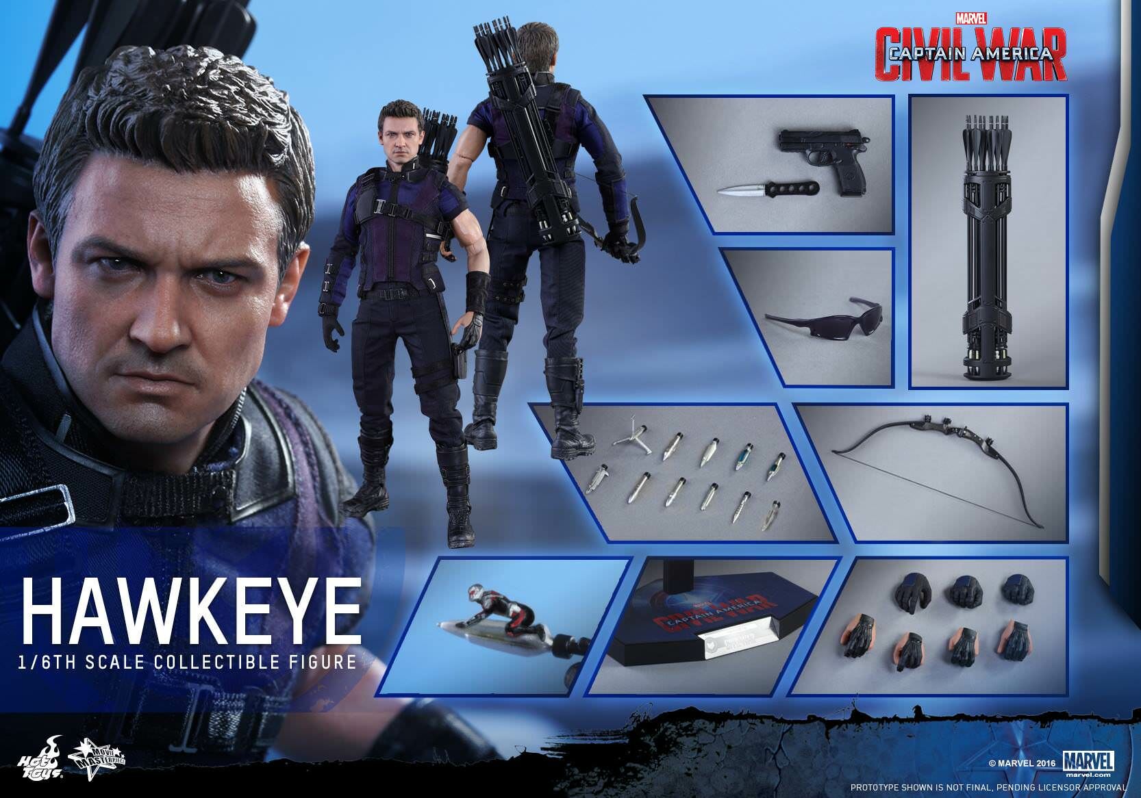 HOT TOYS MMS 358 CAPTAIN AMERICA : CIVIL WAR – HAWKEYE