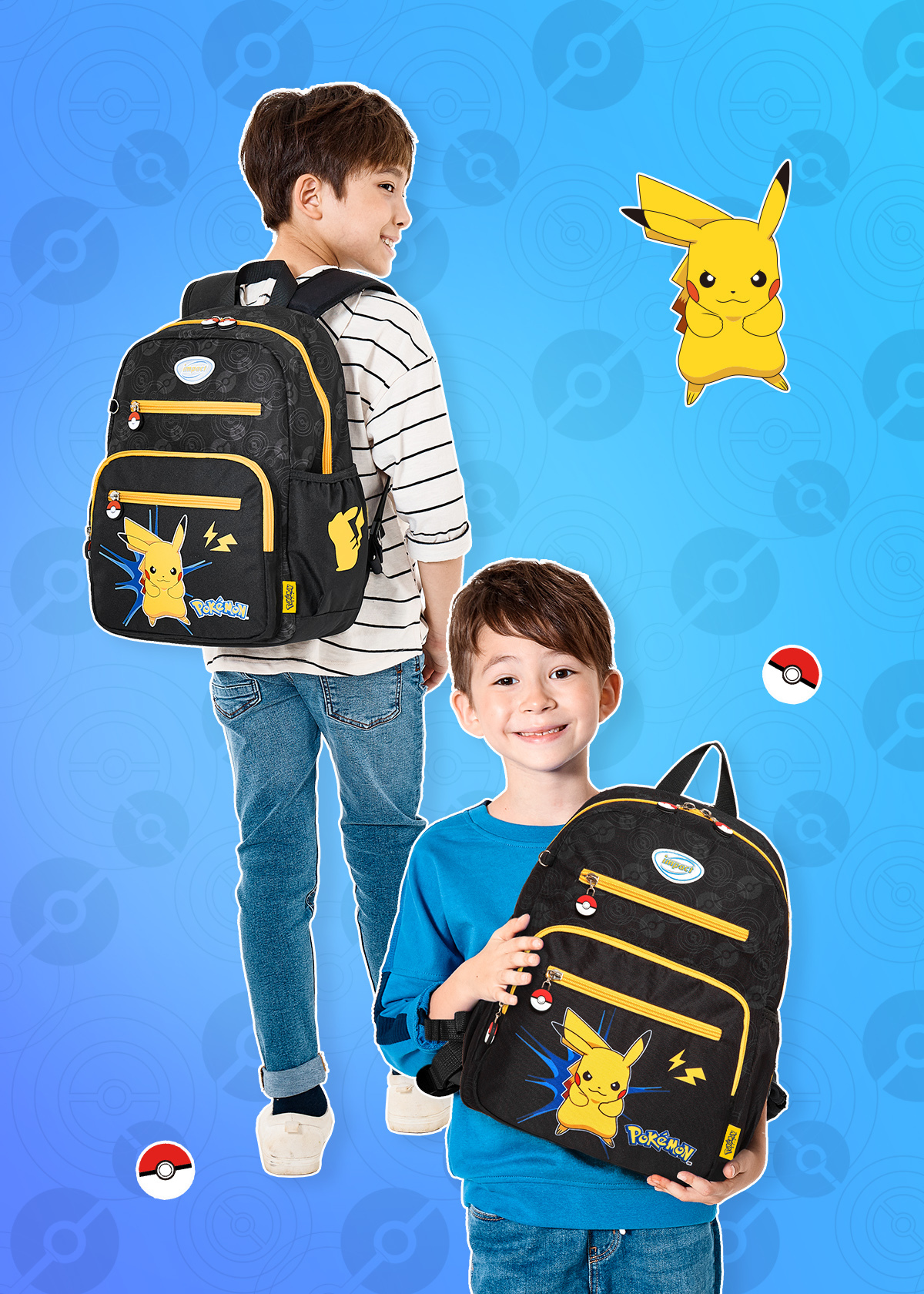 【IMPACT】怡寶後背包(大)-寶可夢-黑色 IMPKM002BK