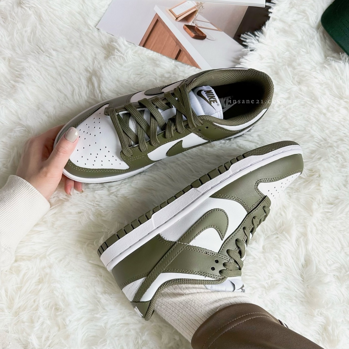 NIKE DUNK LOW MEDIUM OLIVE 白綠 墨綠 橄欖綠 低筒 女鞋 DD1503-120