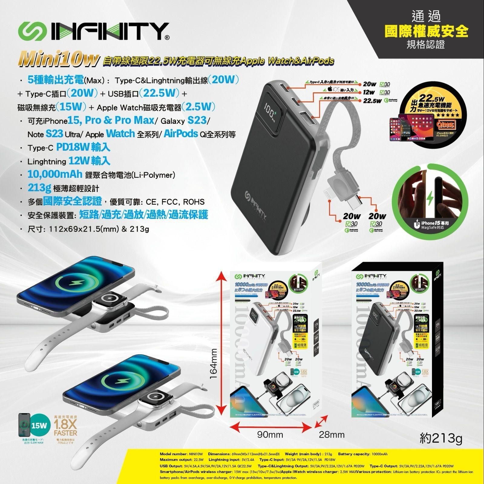 Infinity五合一充電霸皇Mini10W
