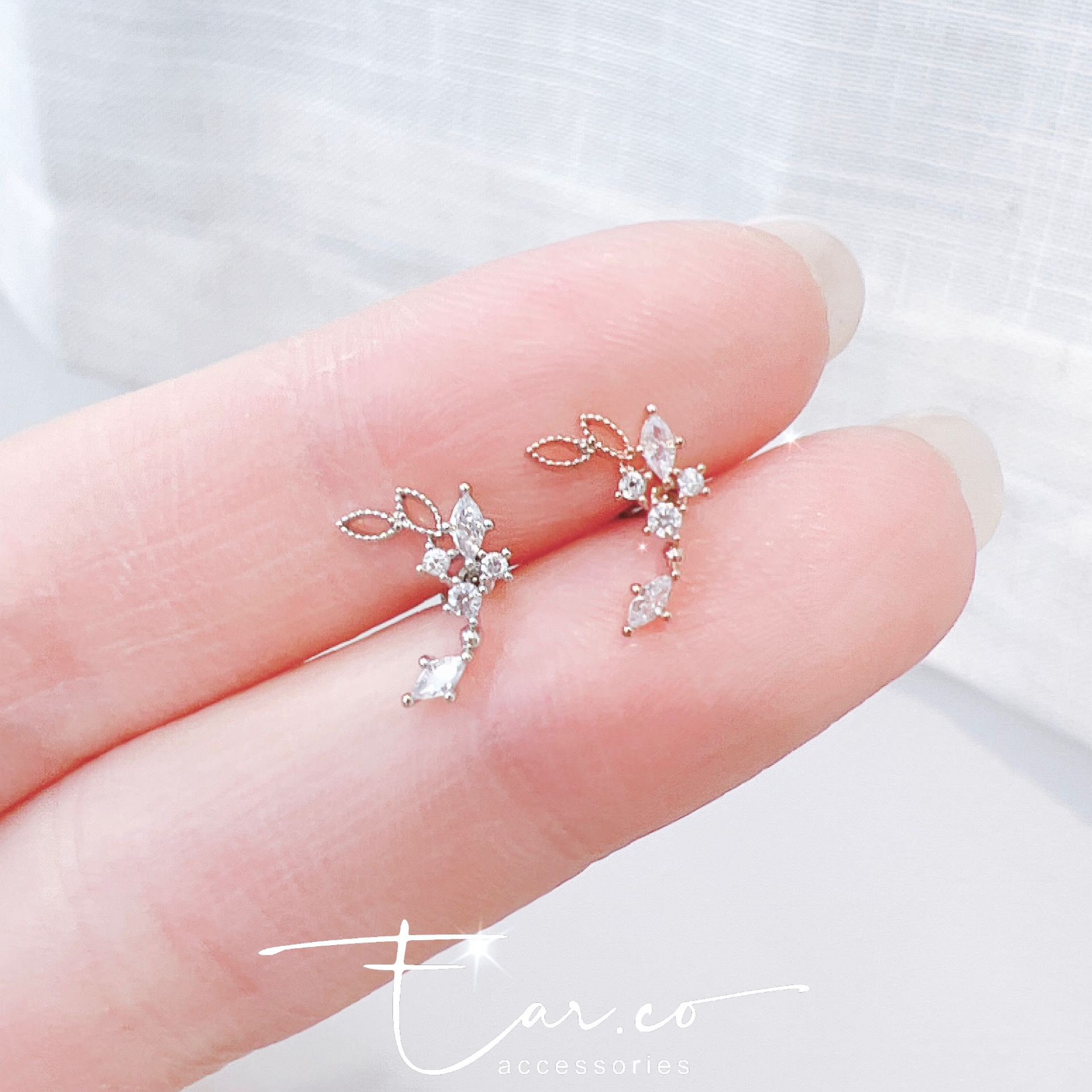 閃石樹枝/心形蝴蝶水滴耳珠/耳骨釘 [單支]