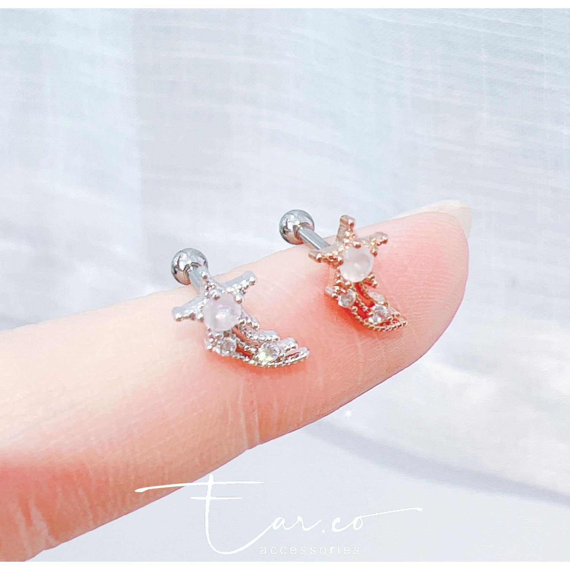 蛋白石小流星耳珠/耳骨釘 [單支]