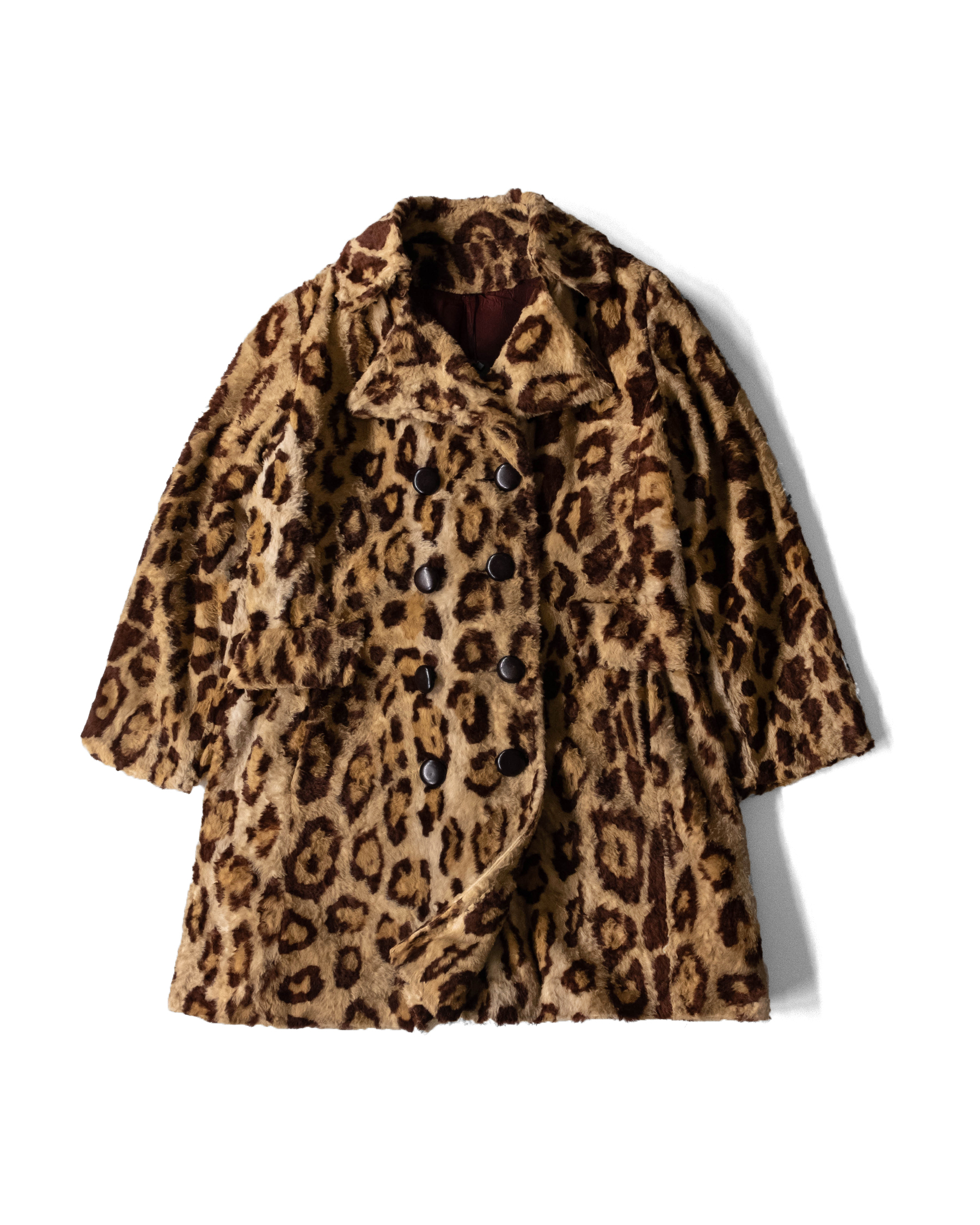 Jageela 1964-73s 豹紋毛毛雙排扣大衣外套