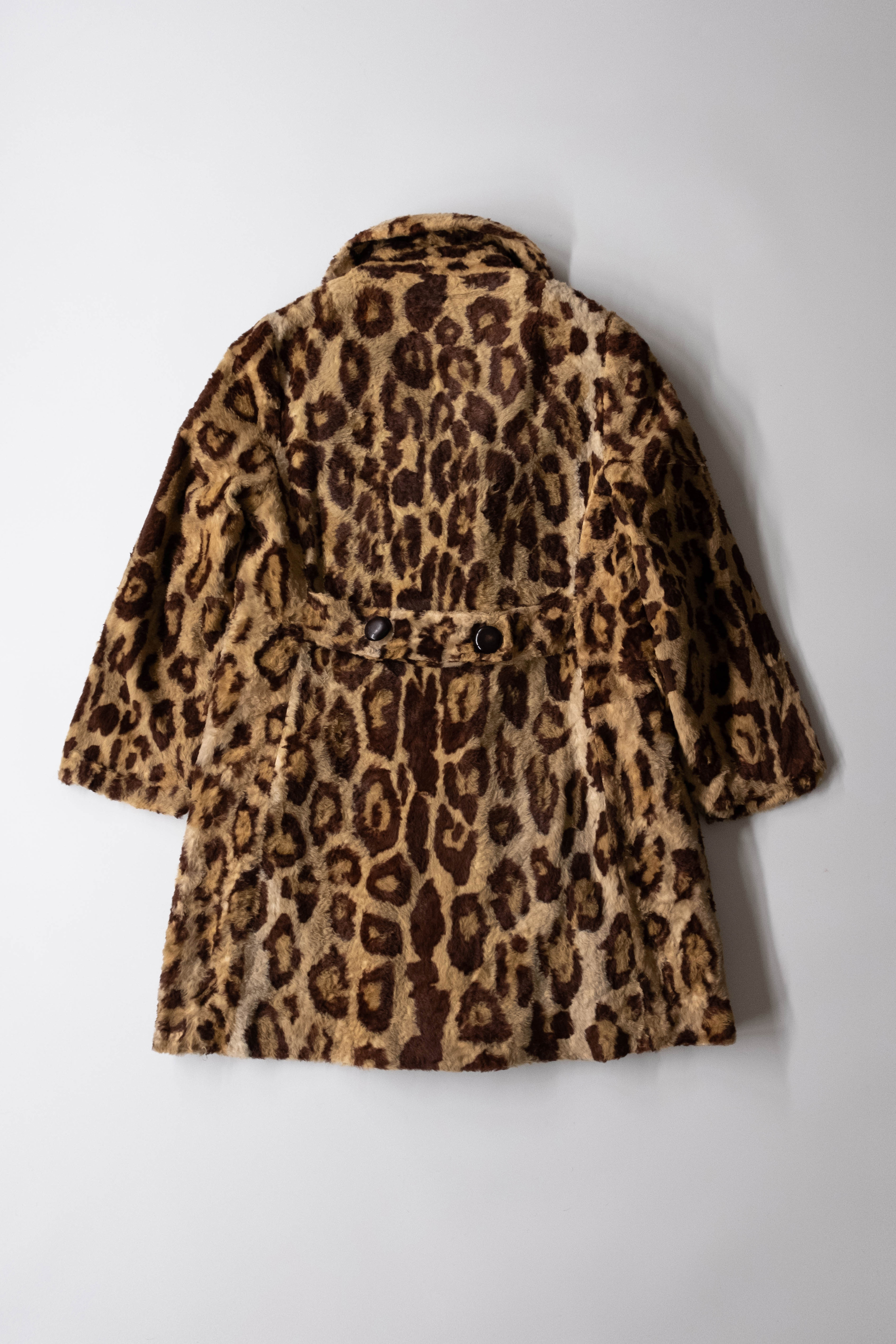 Jageela 1964-73s 豹紋毛毛雙排扣大衣外套