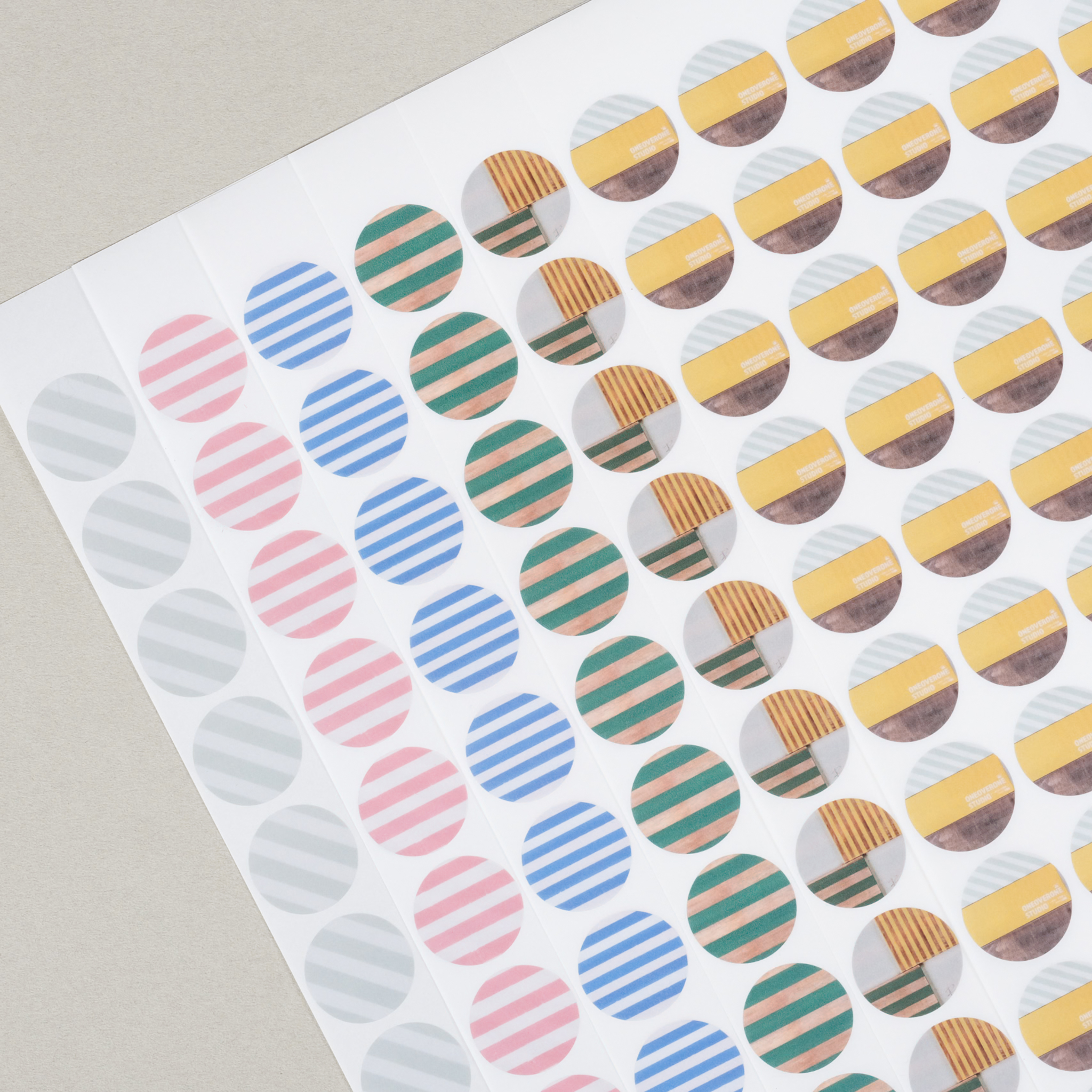 IMULATION COLOURED DOT STICKERS Wood PET 3.5cm/oneoverone studio/TAIWAN