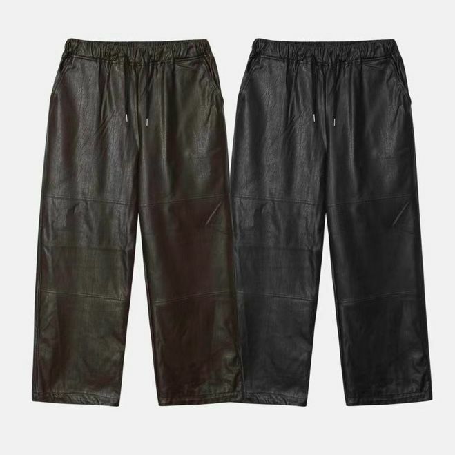 淨色合成皮鬆身褲 P2692