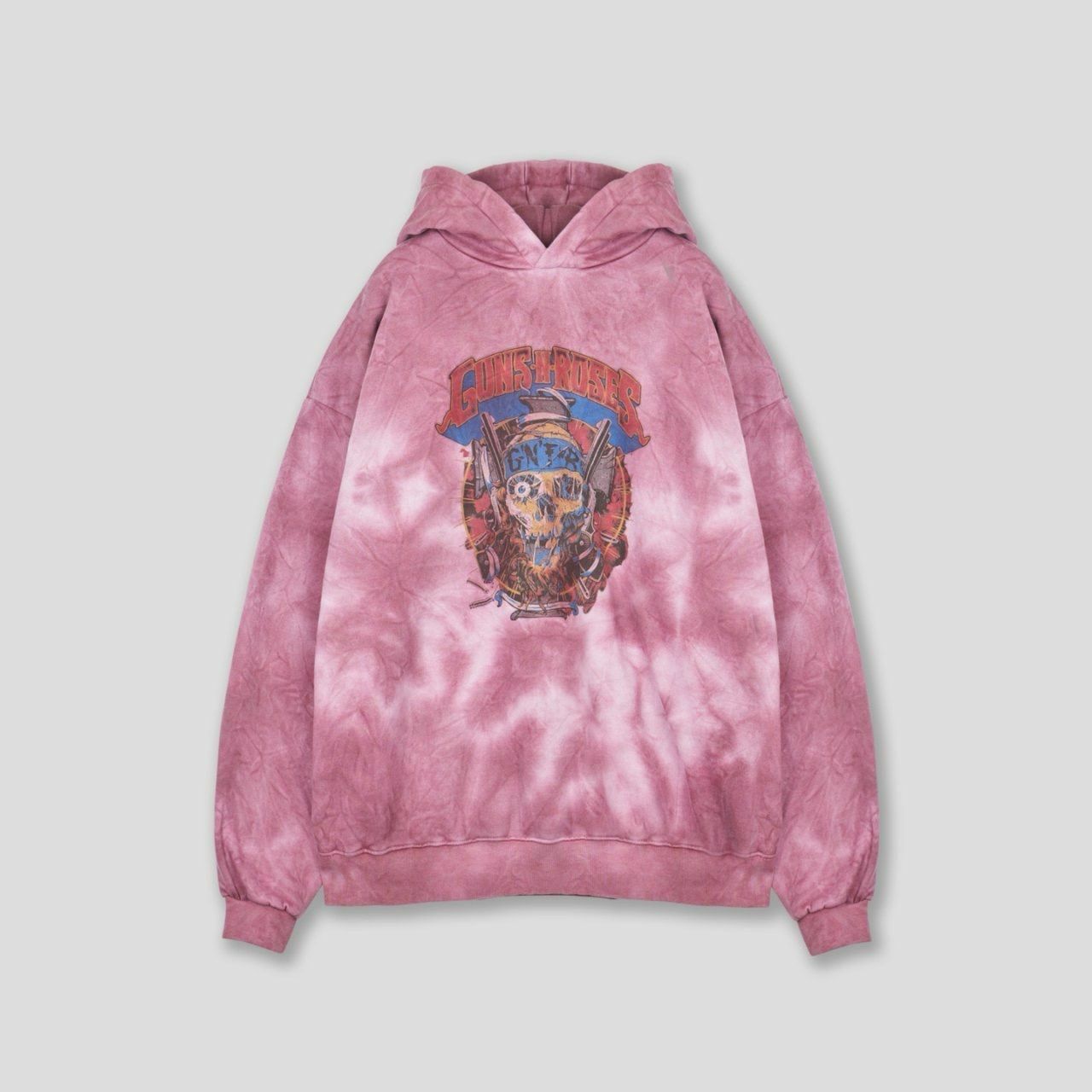 紮染英文字圖案連帽衛衣(薄抓毛底) T5258