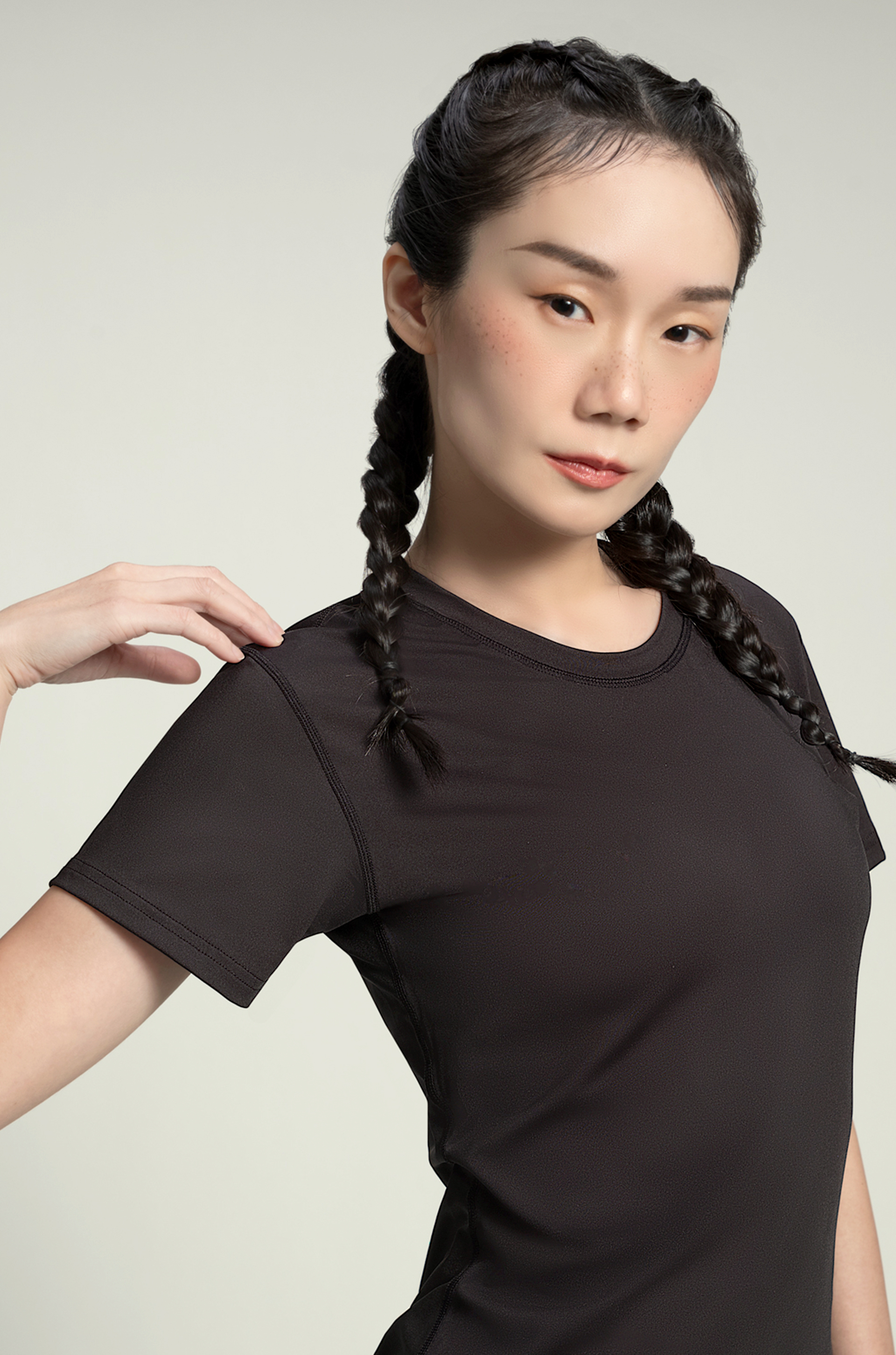 運動修身短袖 黑色