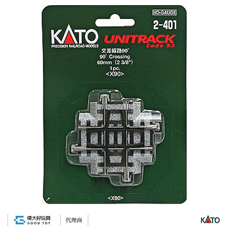 KATO 2-401 (HO) 交差線路90ﾟ 60mm ＜ X90 ＞