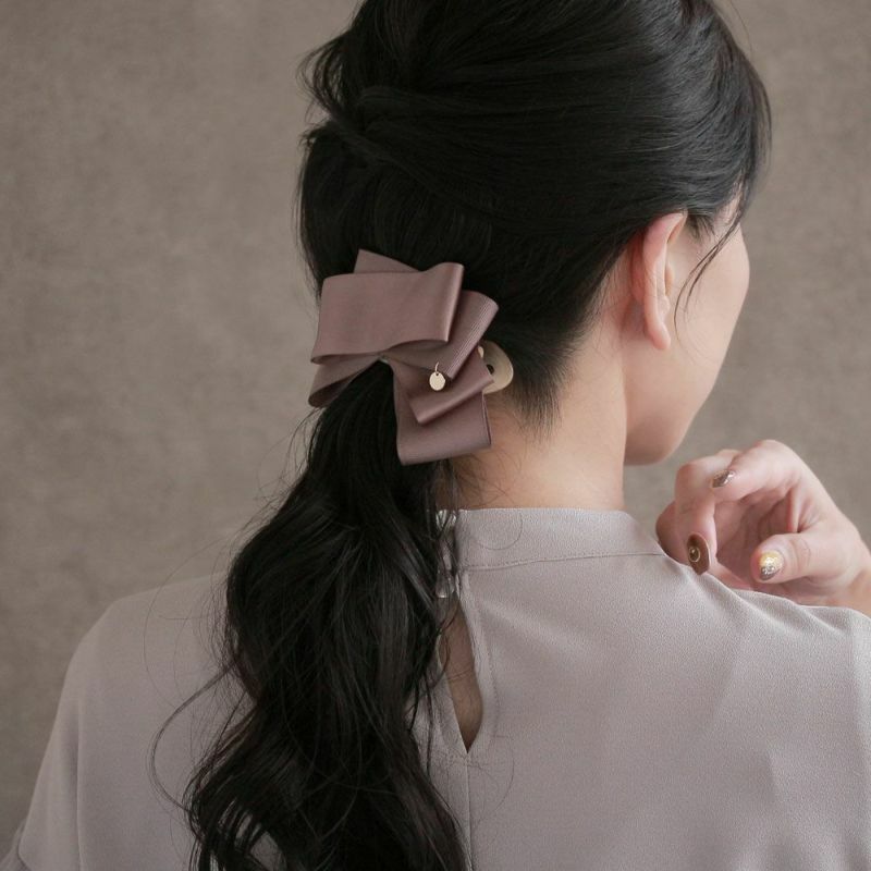 【日本制】緞面羅緞絲帶髮夾