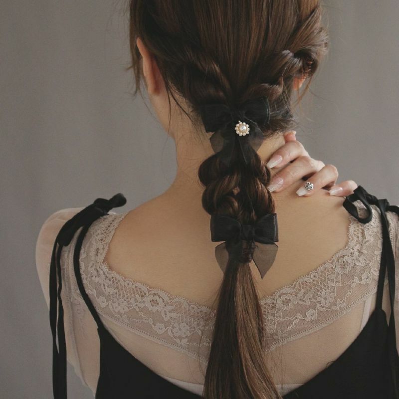 網紗蝴蝶結髮夾SET