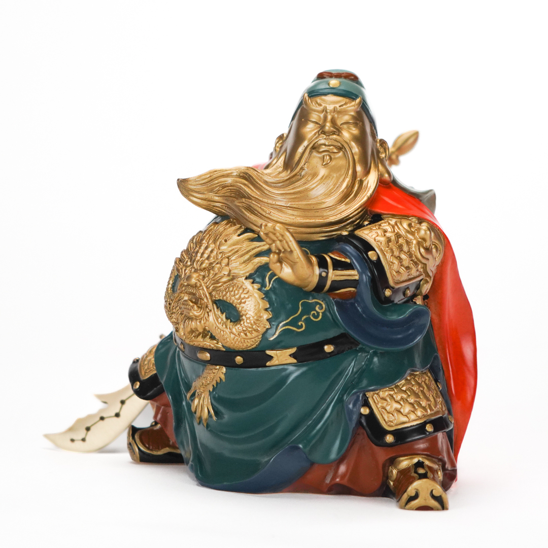 黃銅擺件威武小關公銅工藝品 家居飾品 桌面 玄關 酒櫃 書房