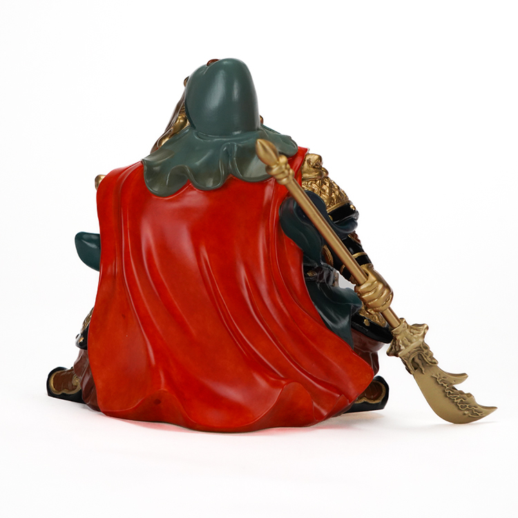 鹿港窯禮品館│黃銅擺件威武小關公銅工藝品 家居飾品 桌面 玄關 酒櫃 書房