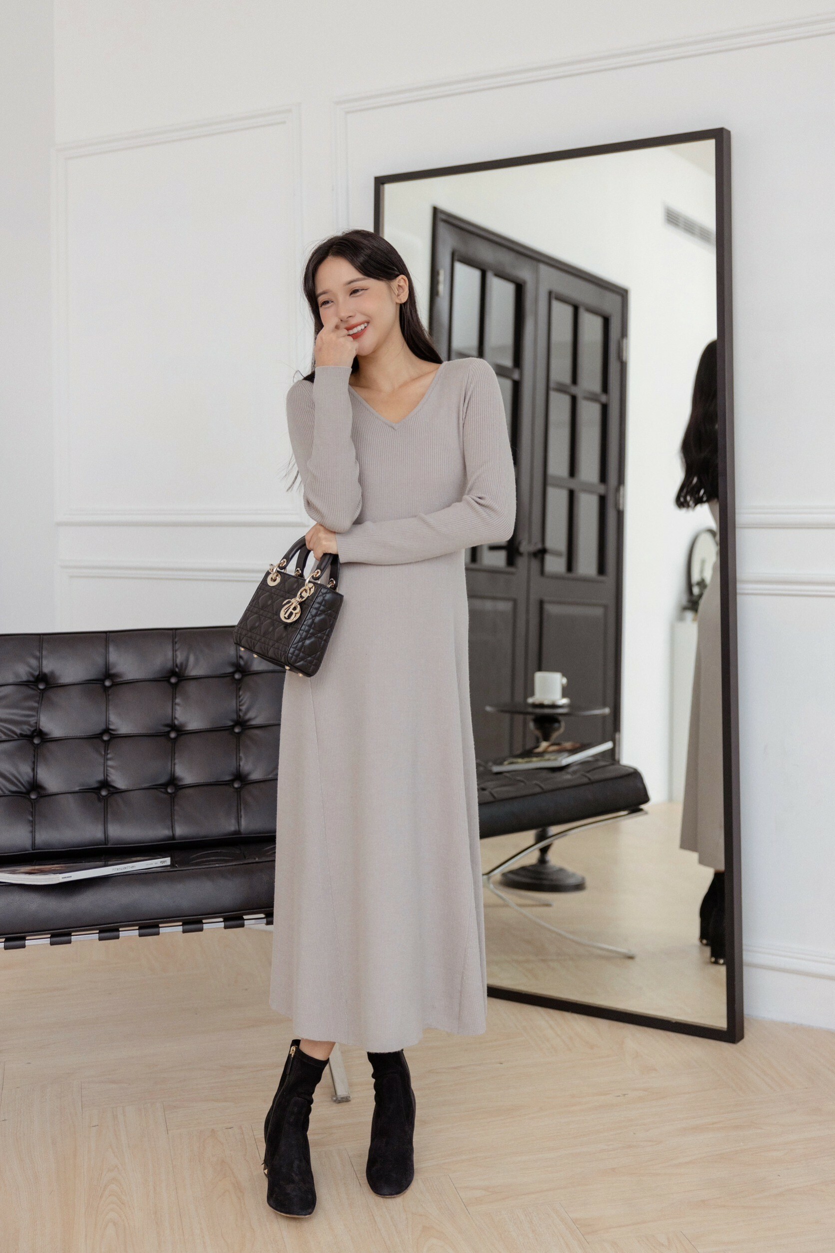 精細100%羊毛立體針織長洋