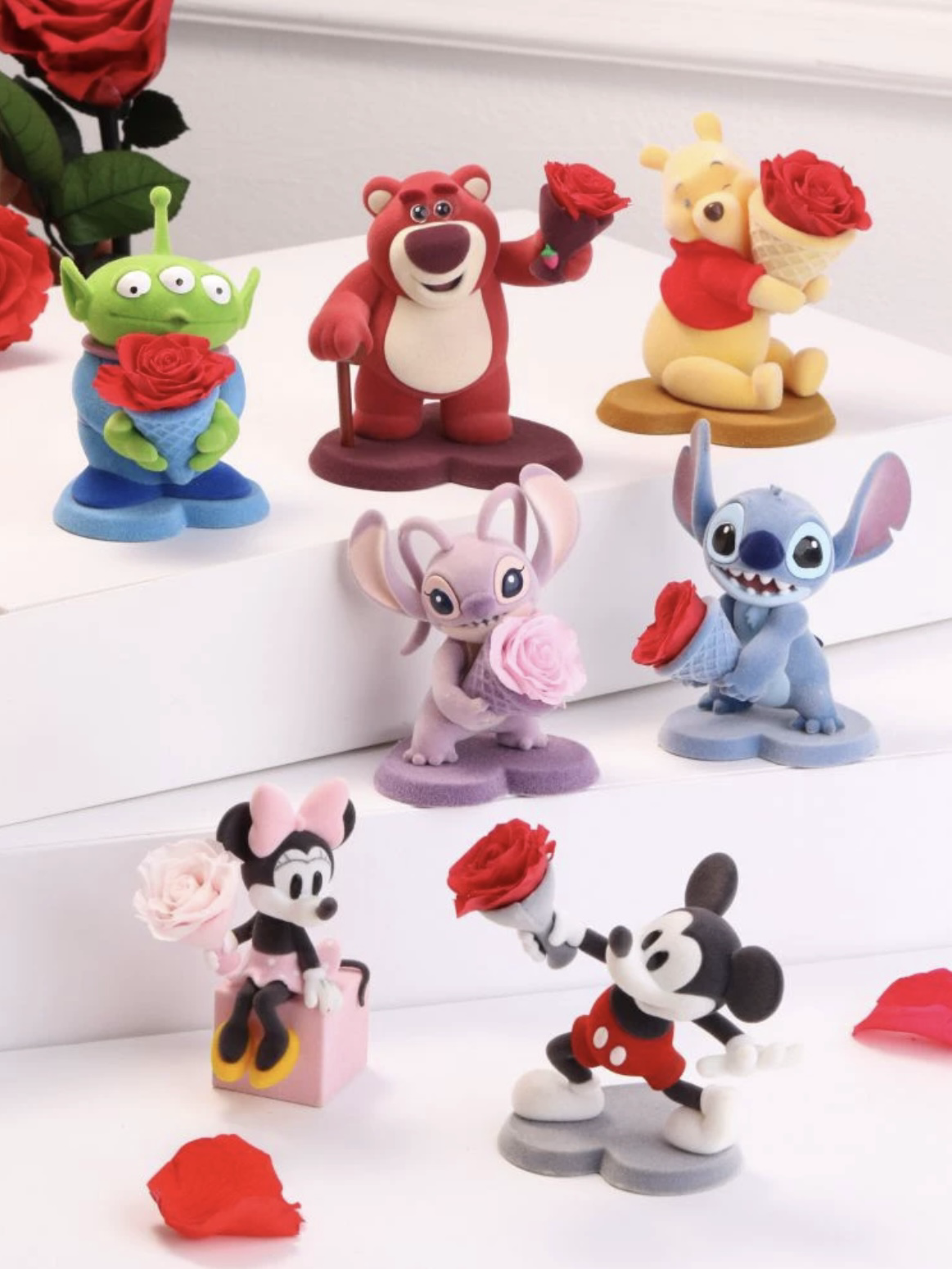 迪士尼正版永生花盲盒 絨質 擺件 公仔