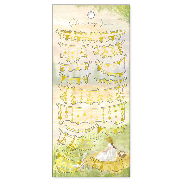 花環 閃閃發光的燙金貼紙｜日本Mind Wave