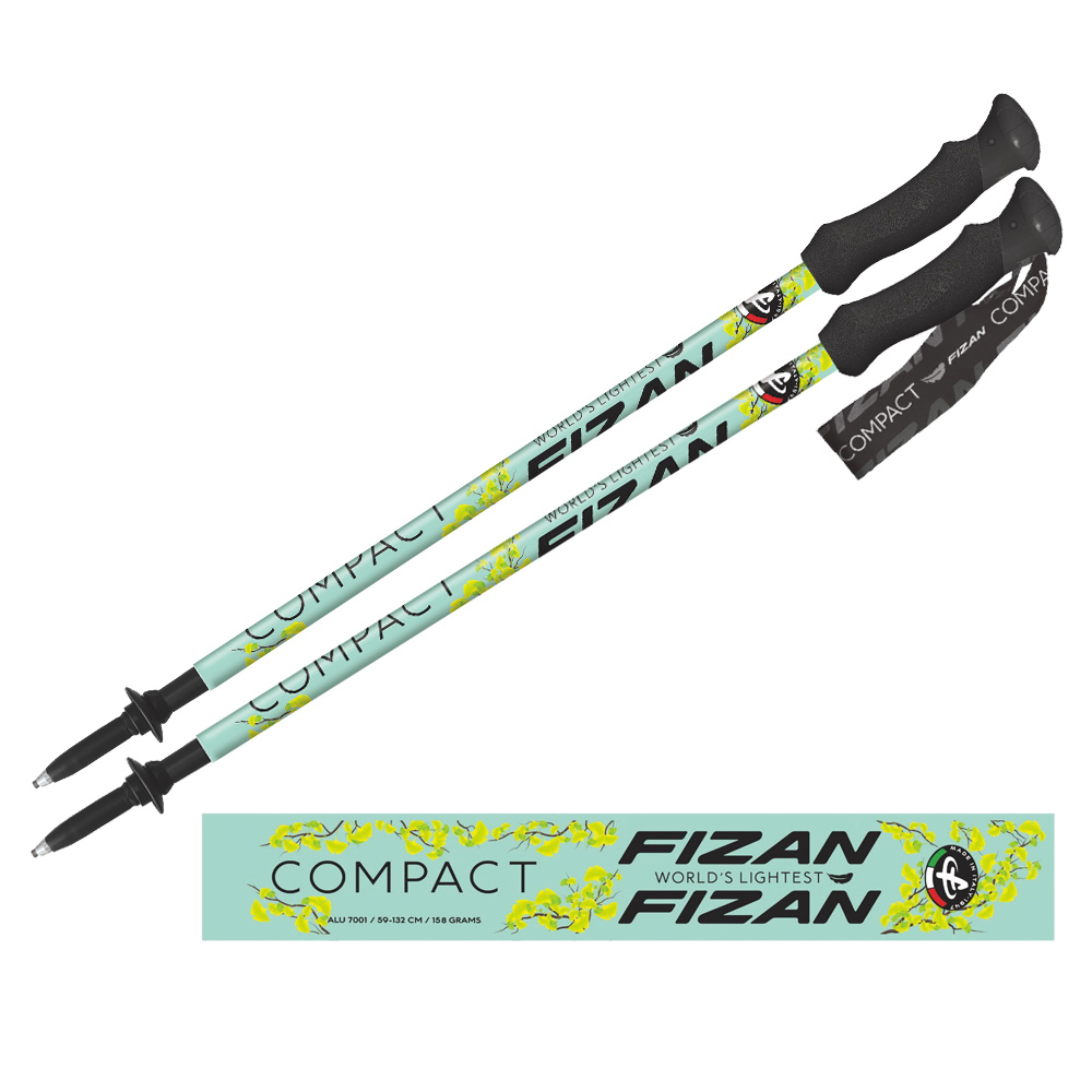 【FIZAN】超輕三節式登山杖 銀杏 2入特惠組