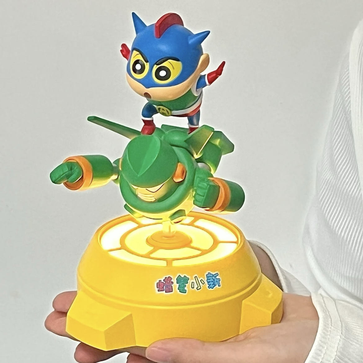 蠟筆小新轉轉夜燈 鋼達姆機器人 公仔 床頭燈 擺件