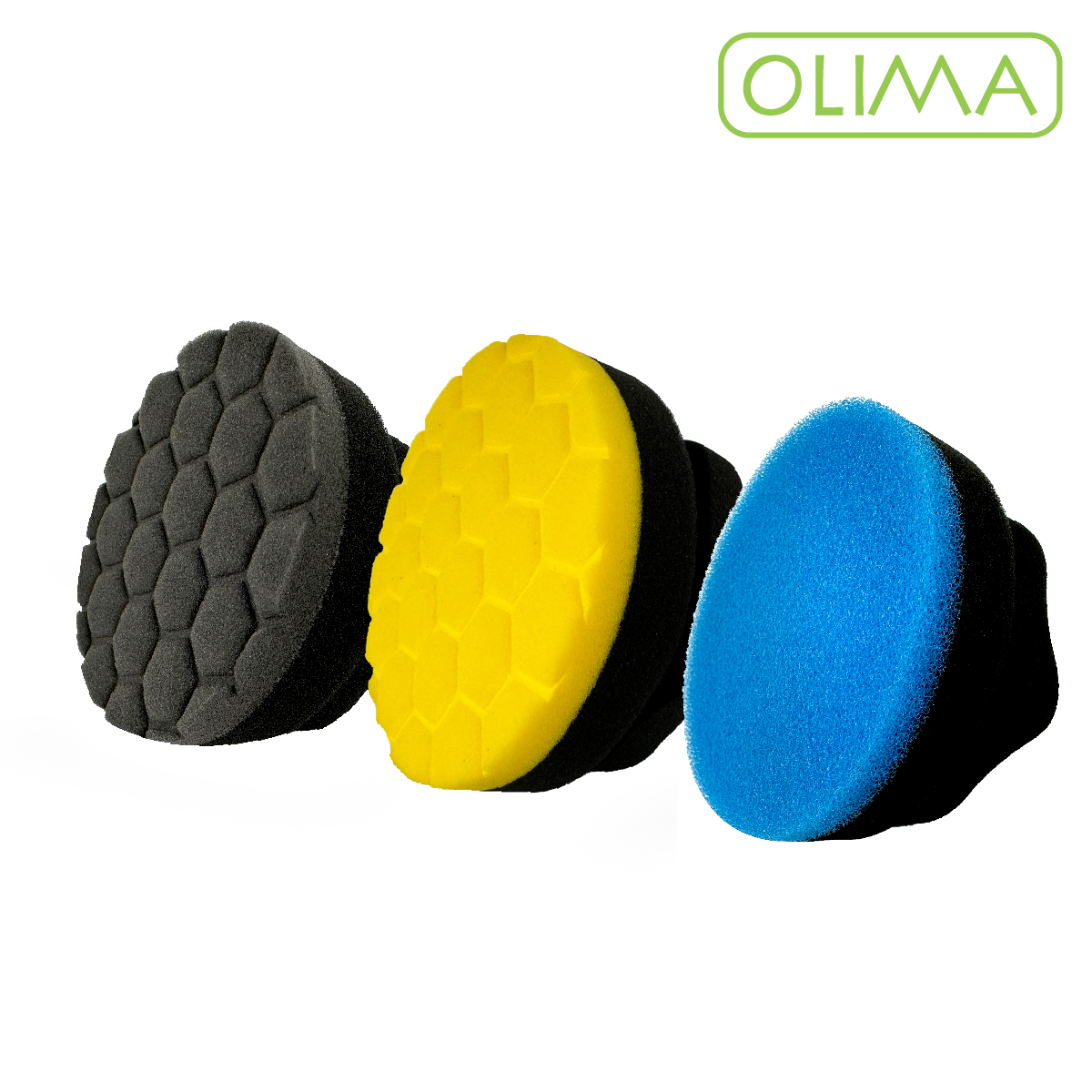OLIMA 4吋手持握把式上蠟海綿 清潔蠟棉 除油膜海棉 手天使3件組@蛋塔車業 塔 洗車海棉 汽車蠟 手動打蠟機